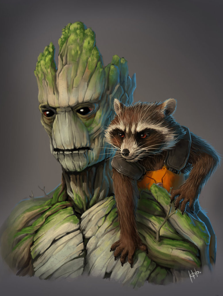 Rocket And Baby Groot Bait And Switch Wallpapers