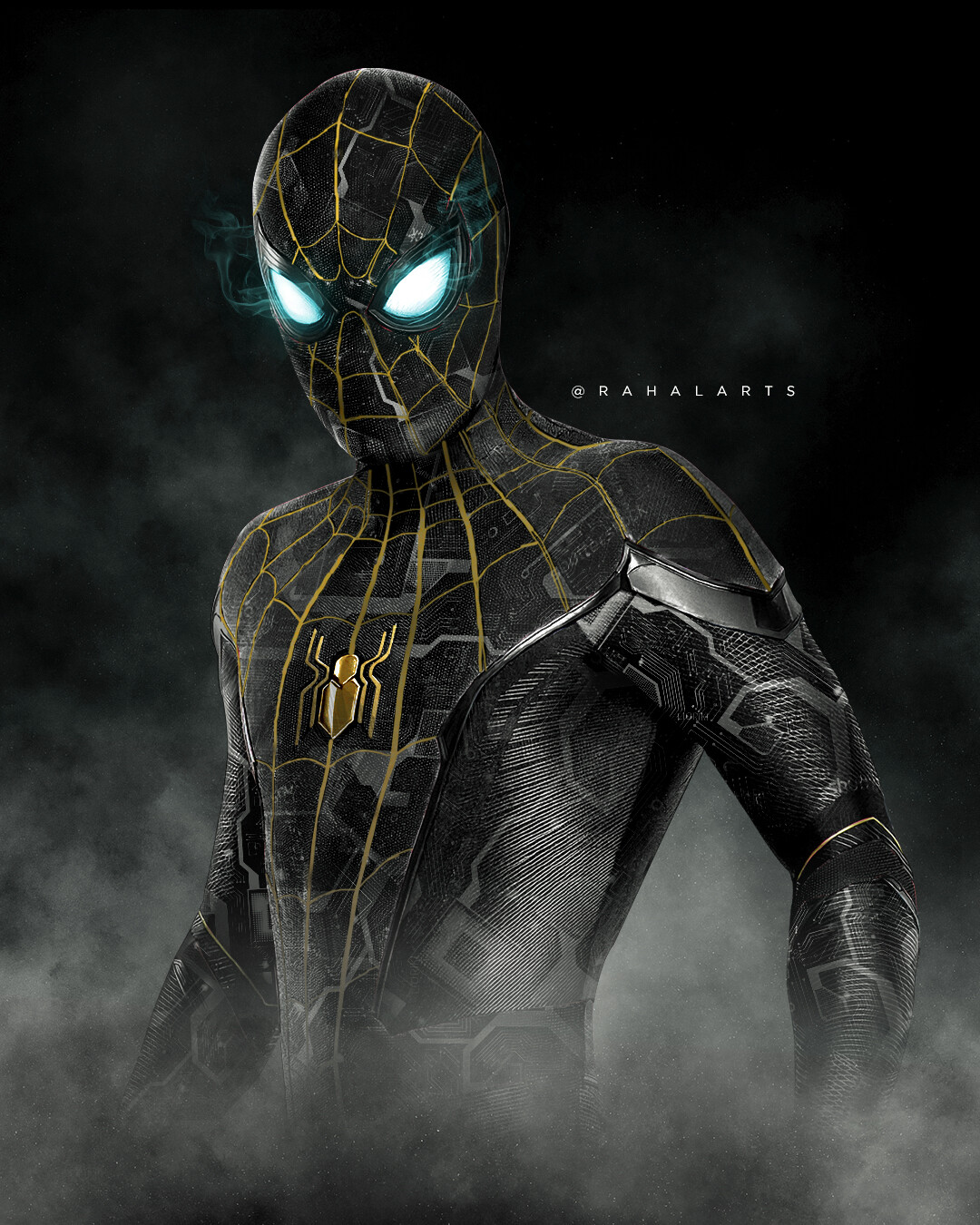 Spider Man Black And Gold Suit No Way Home Concept Art Wallpapers