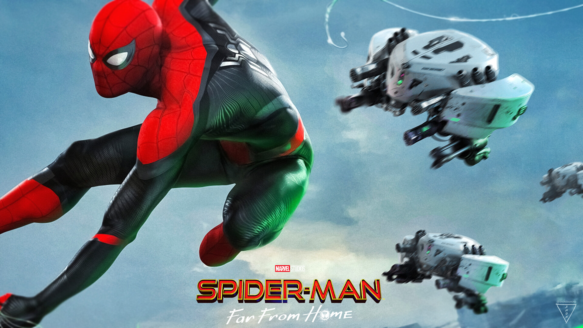 Spiderman Against Drones Wallpapers