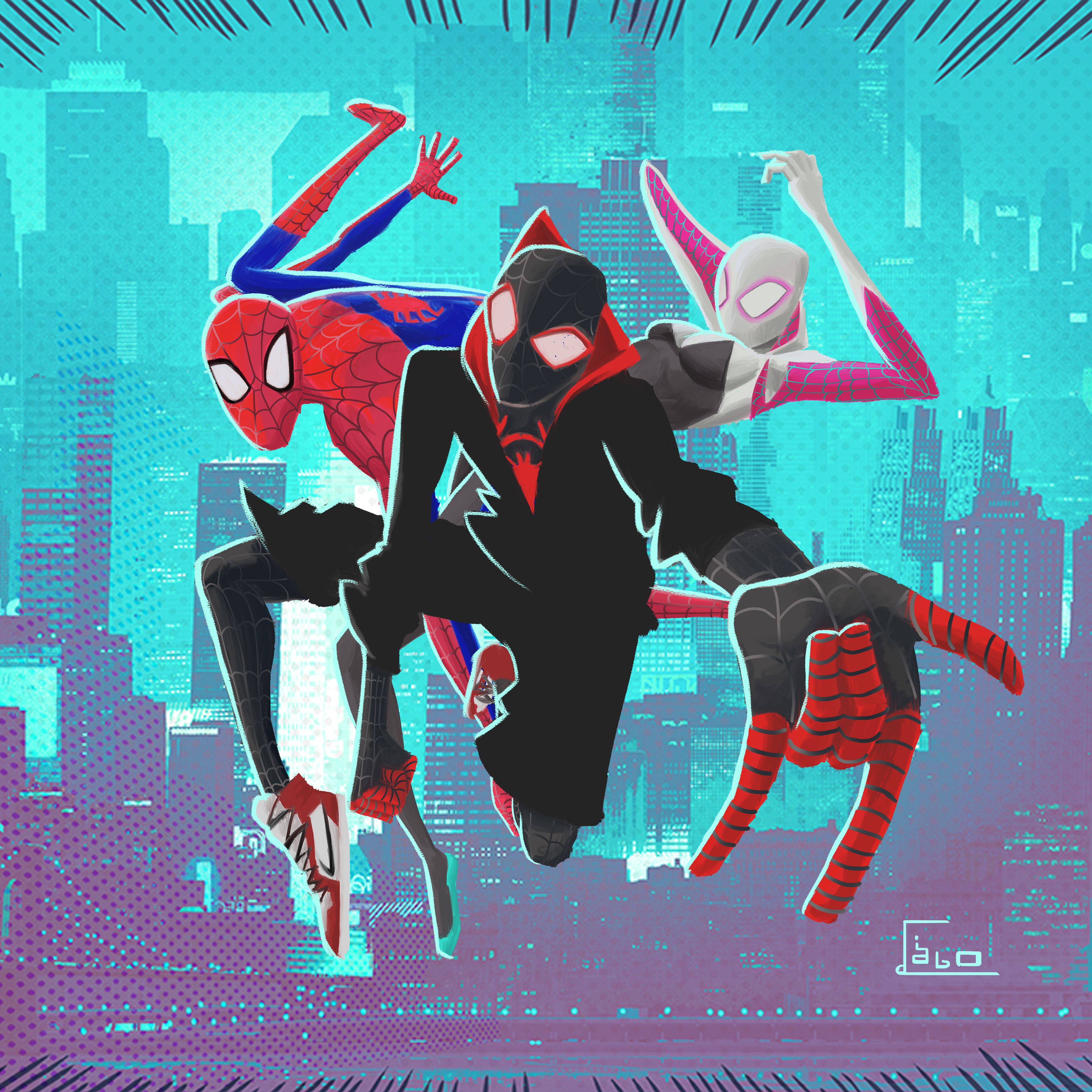 Spider-Man Art Into The Spider-Verse 4K Wallpapers