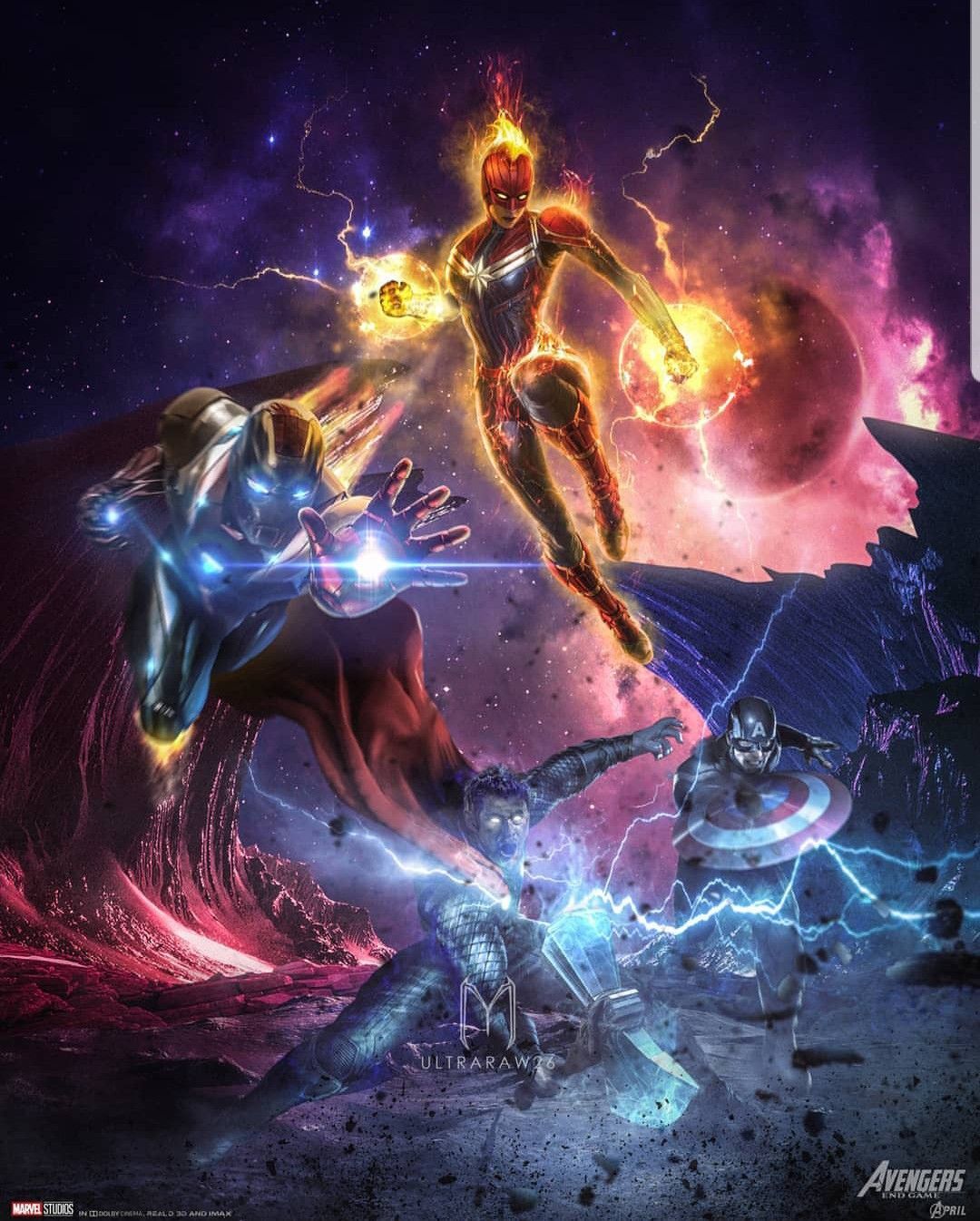 Thanos Against Captain America Iron Man And Thor Wallpapers