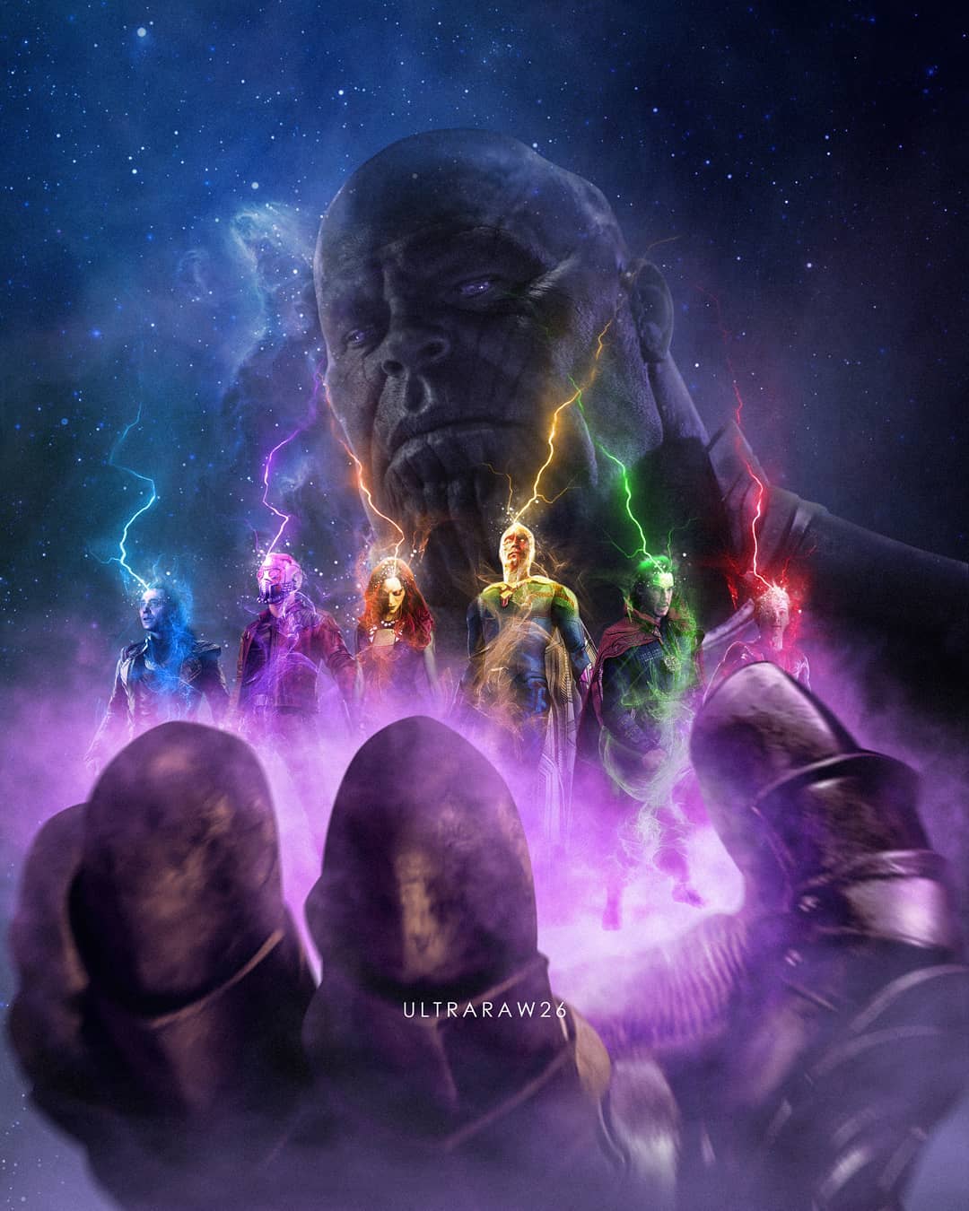 Thanos Avengers Infinity War 80S Outrun Art Wallpapers