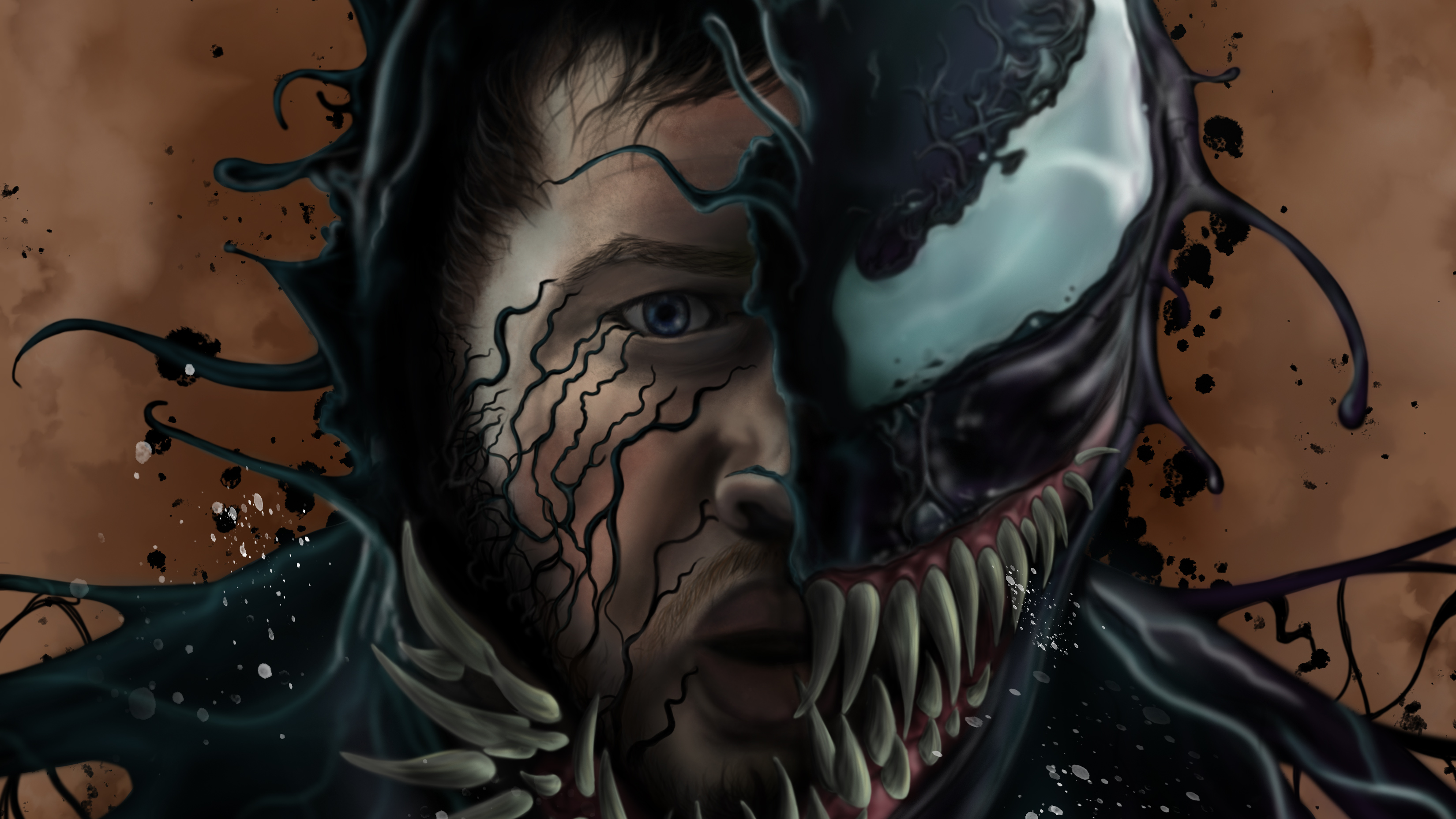 Tom Hardy As Venom 4K Digital Art Wallpapers