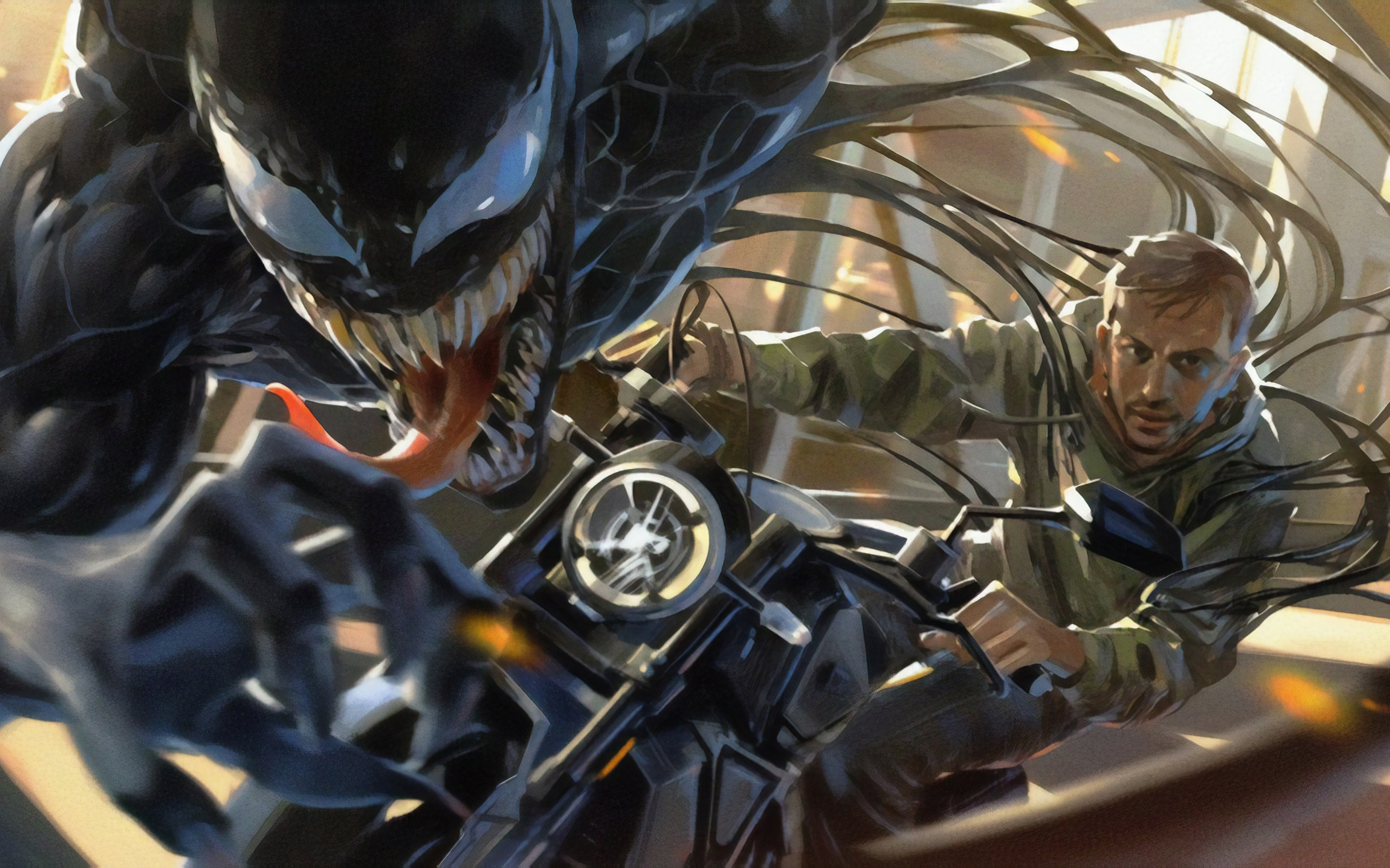 Tom Hardy As Venom 4K Digital Art Wallpapers