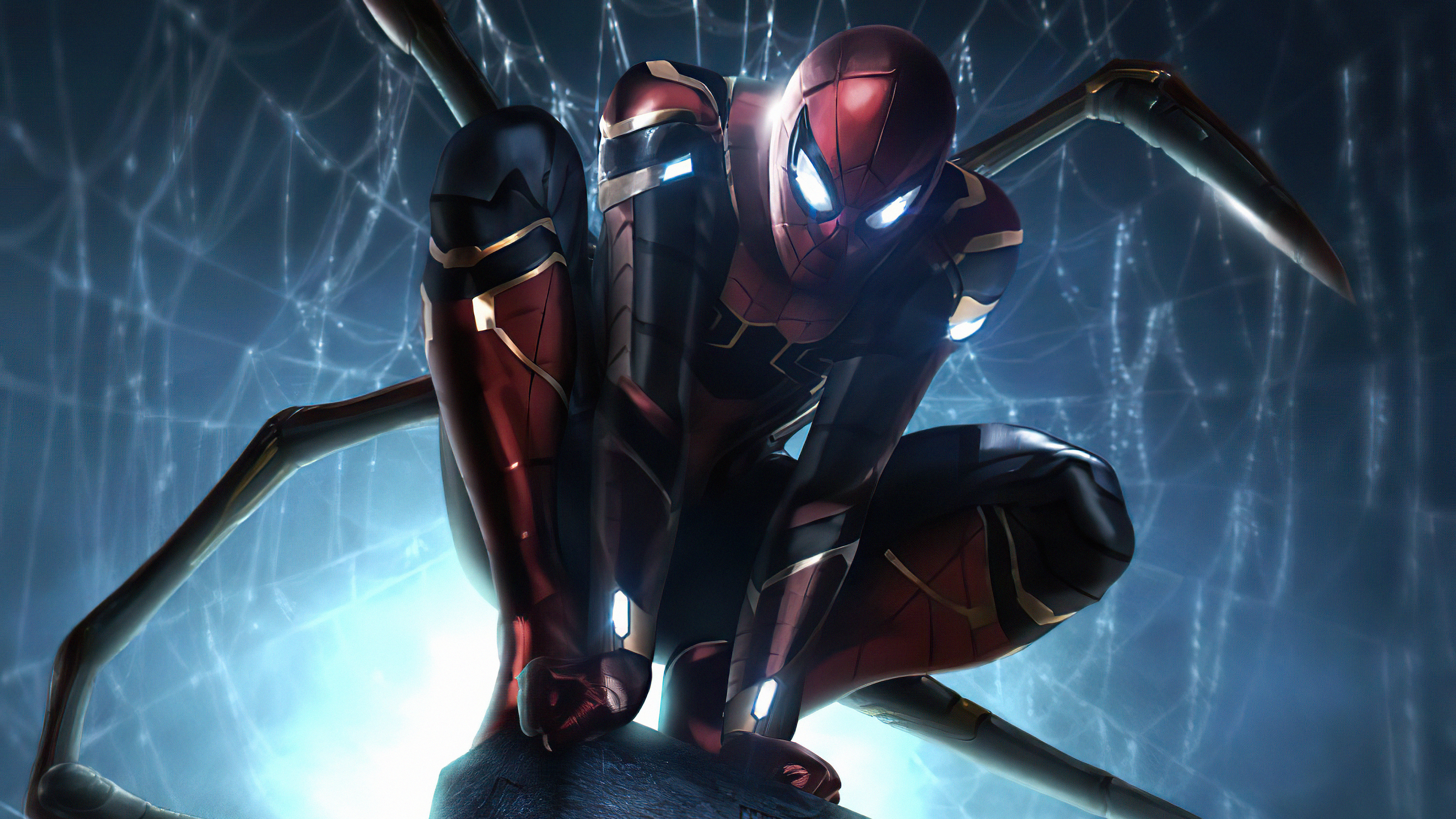 Tom Holland As Spider-Man Iron Spider Suit Infinity War Wallpapers