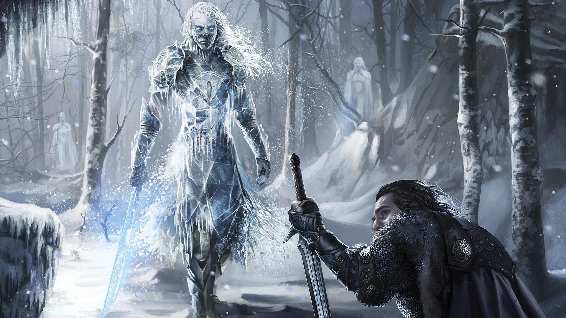 White Walker Ice Dragon Breaking The Wall Wallpapers