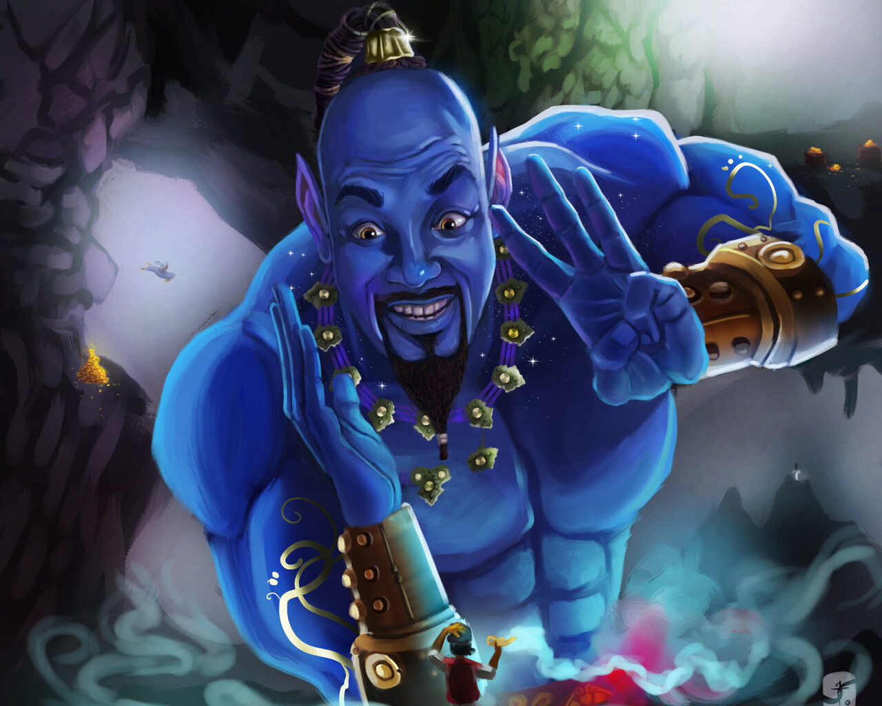 Will Smith As Genie In Aladdin Movie 2019 Wallpapers