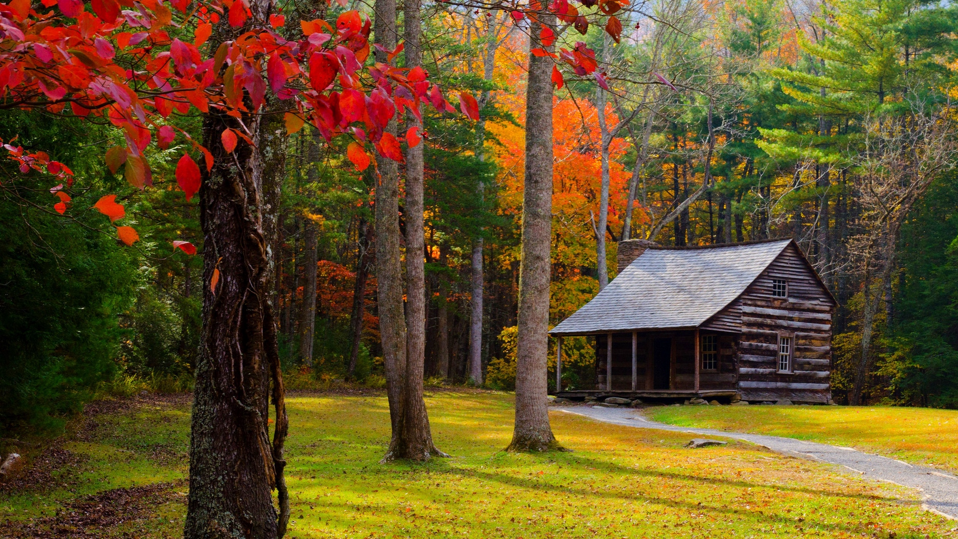 Beautiful Fall Cabin Desktop Wallpapers