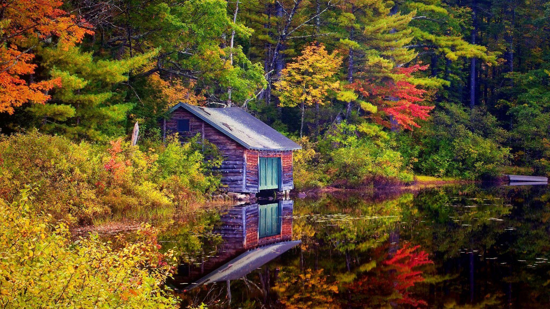 Beautiful Fall Cabin Desktop Wallpapers