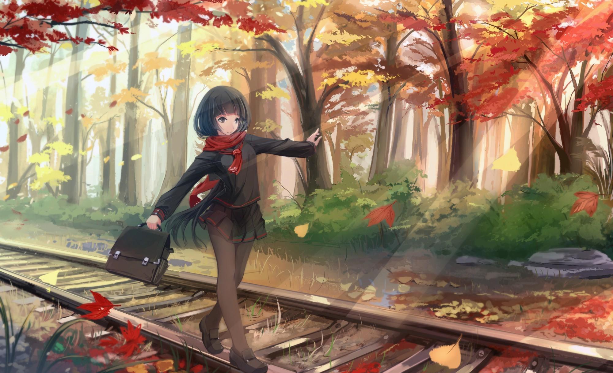 Cute Anime Girls Autumn Wallpapers Wallpapers