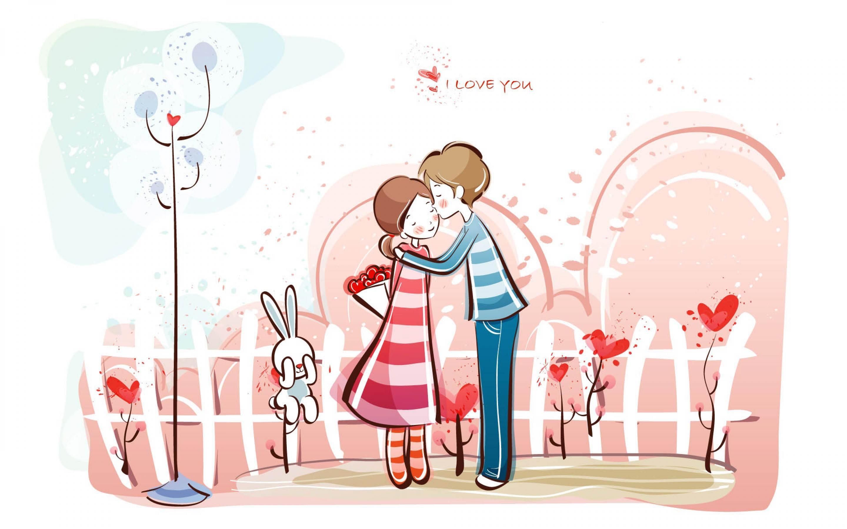 Cute Couple Cartoon Wallpapers Wallpapers