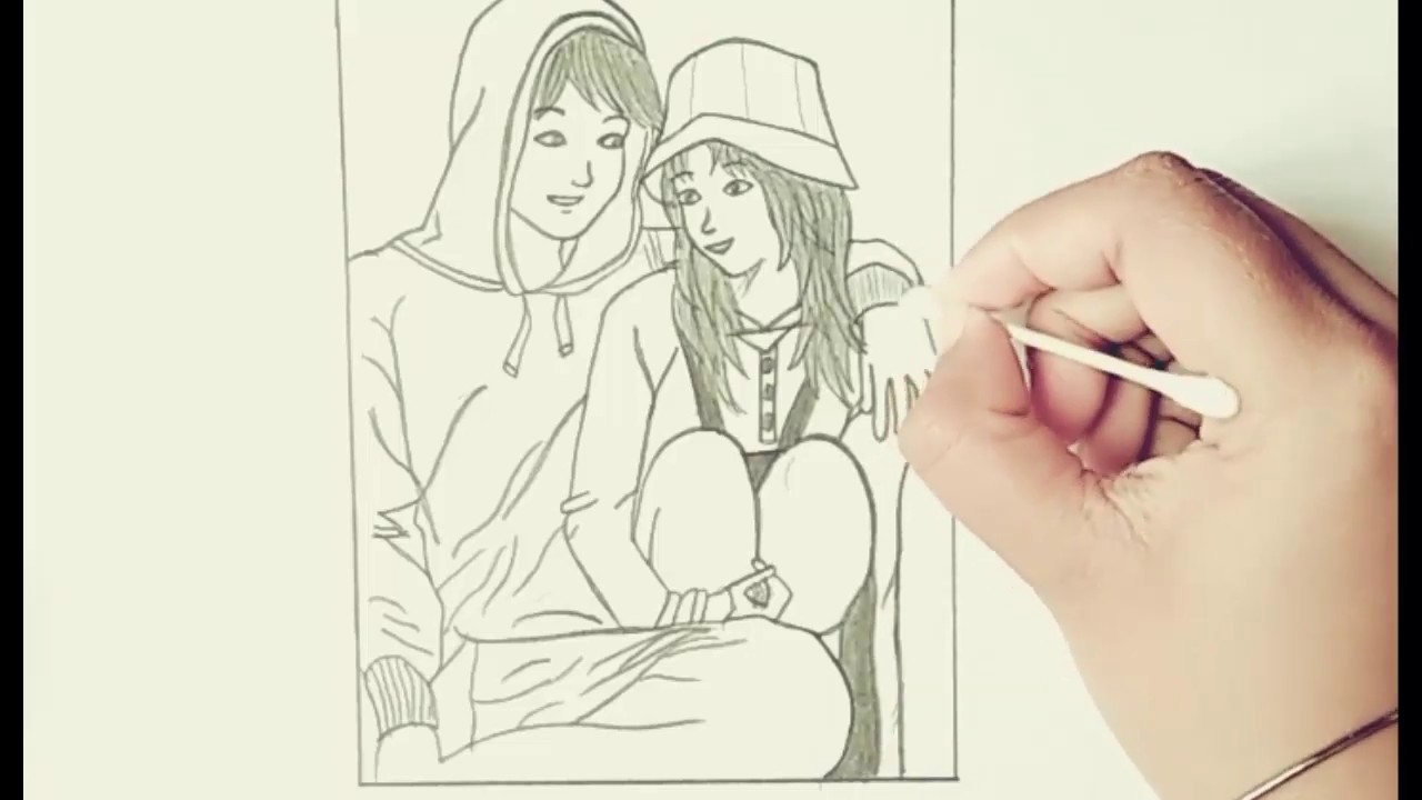 Cute Couple Drawing Wallpapers