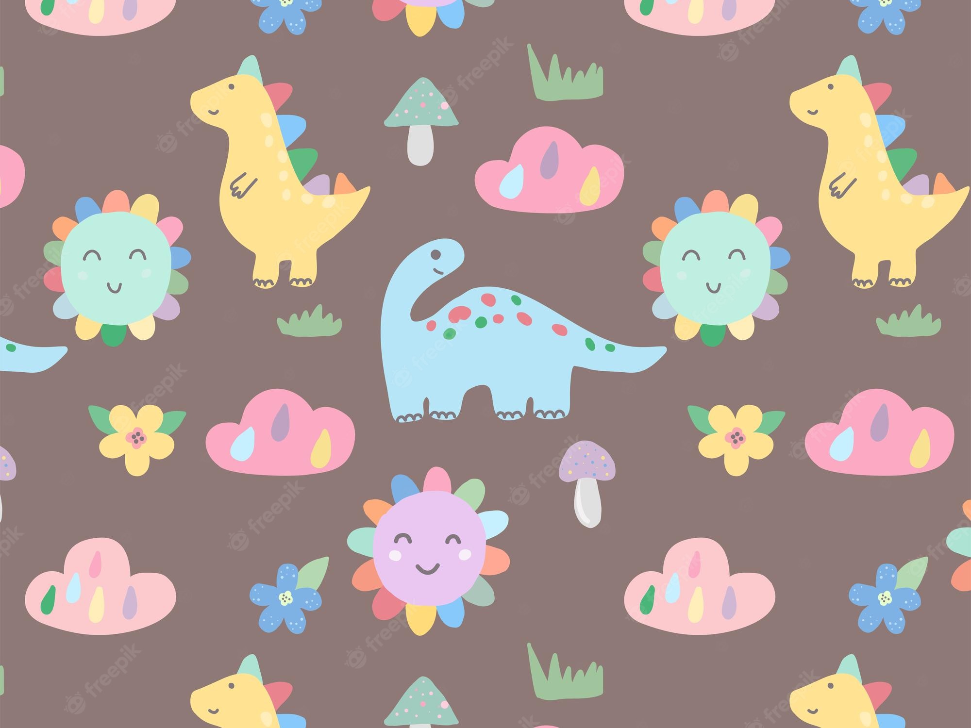 Cute Dinosaur Pattern Wallpapers