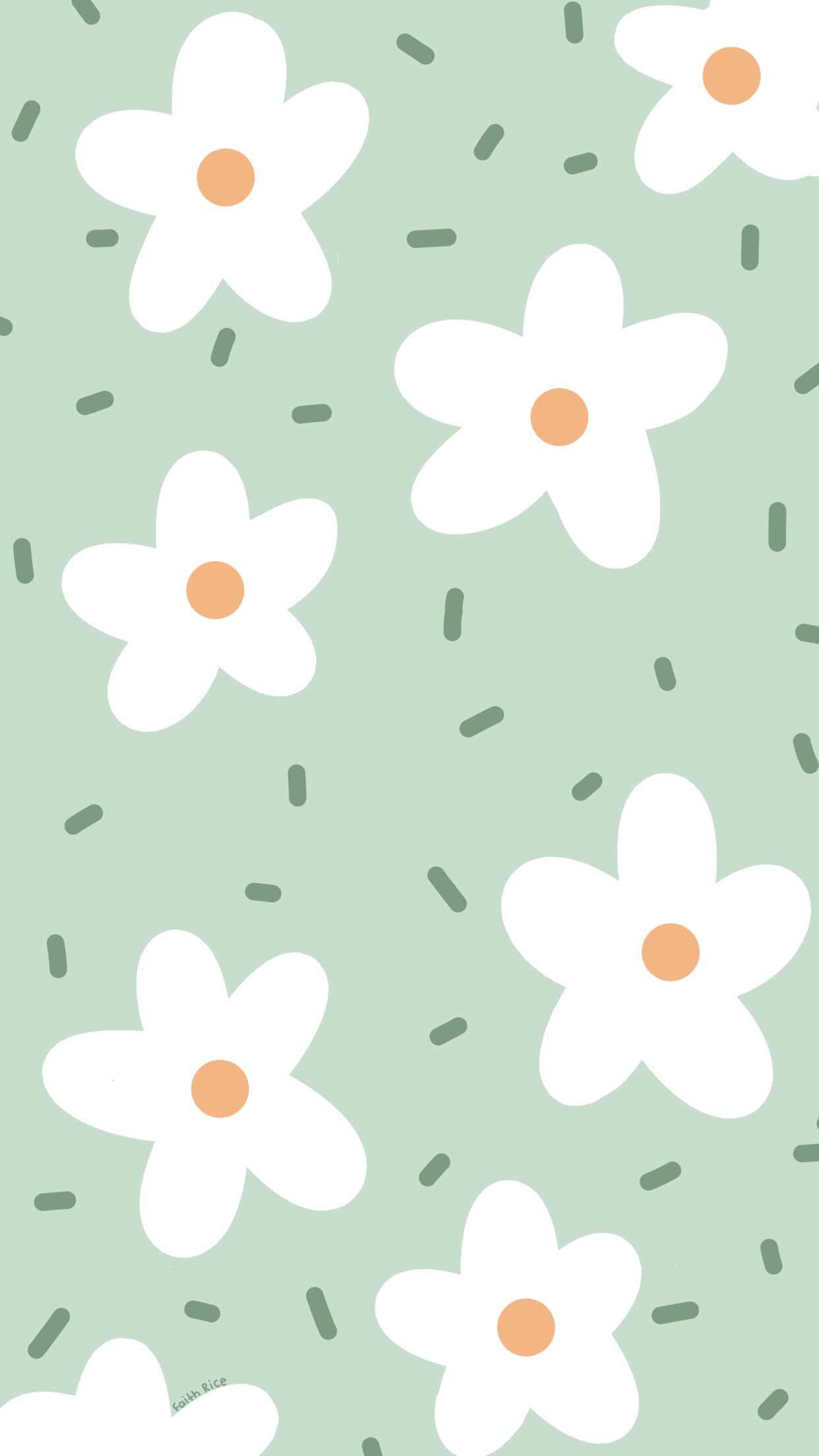 Cute Floral Green Wallpapers