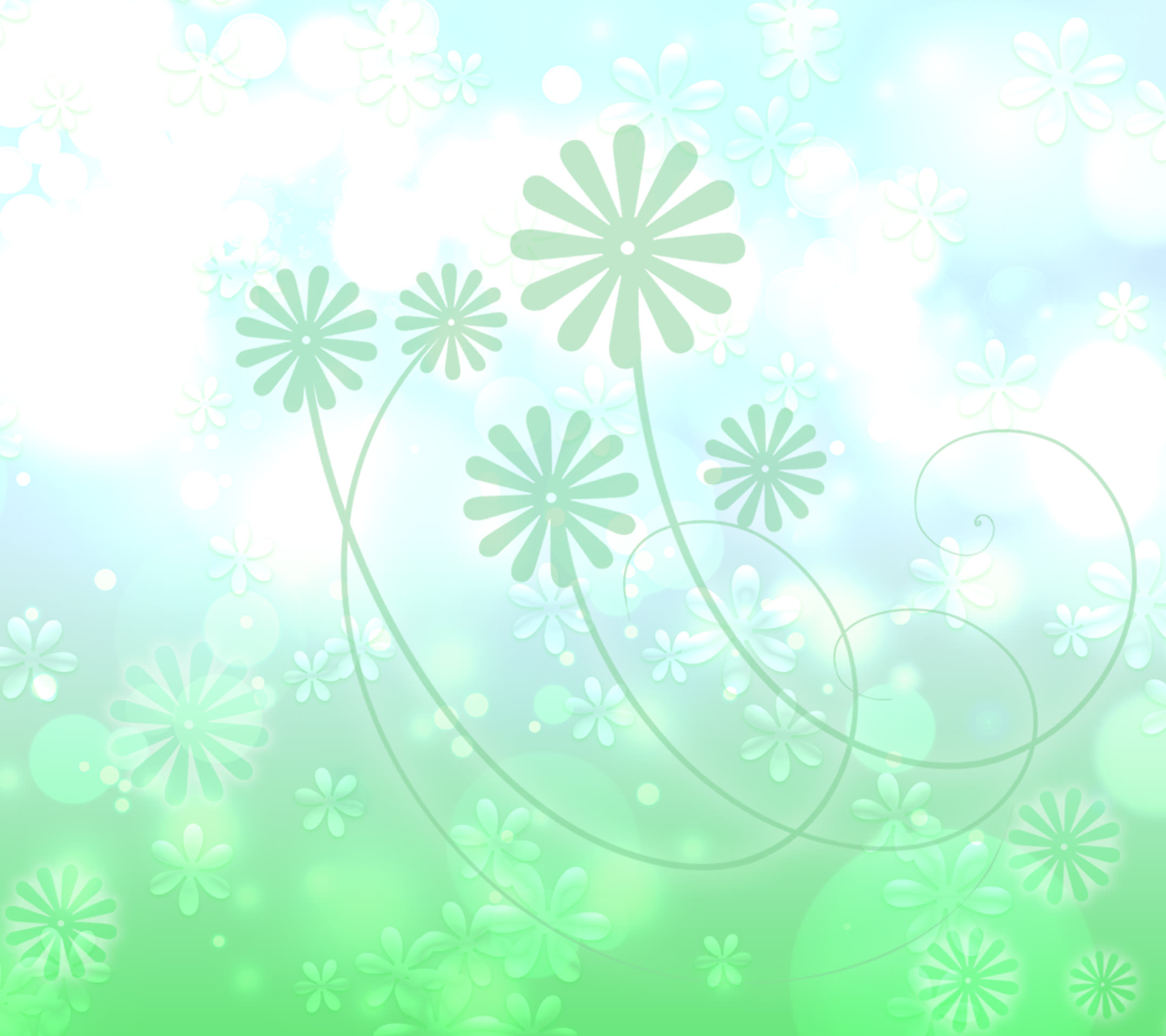 Cute Floral Green Wallpapers