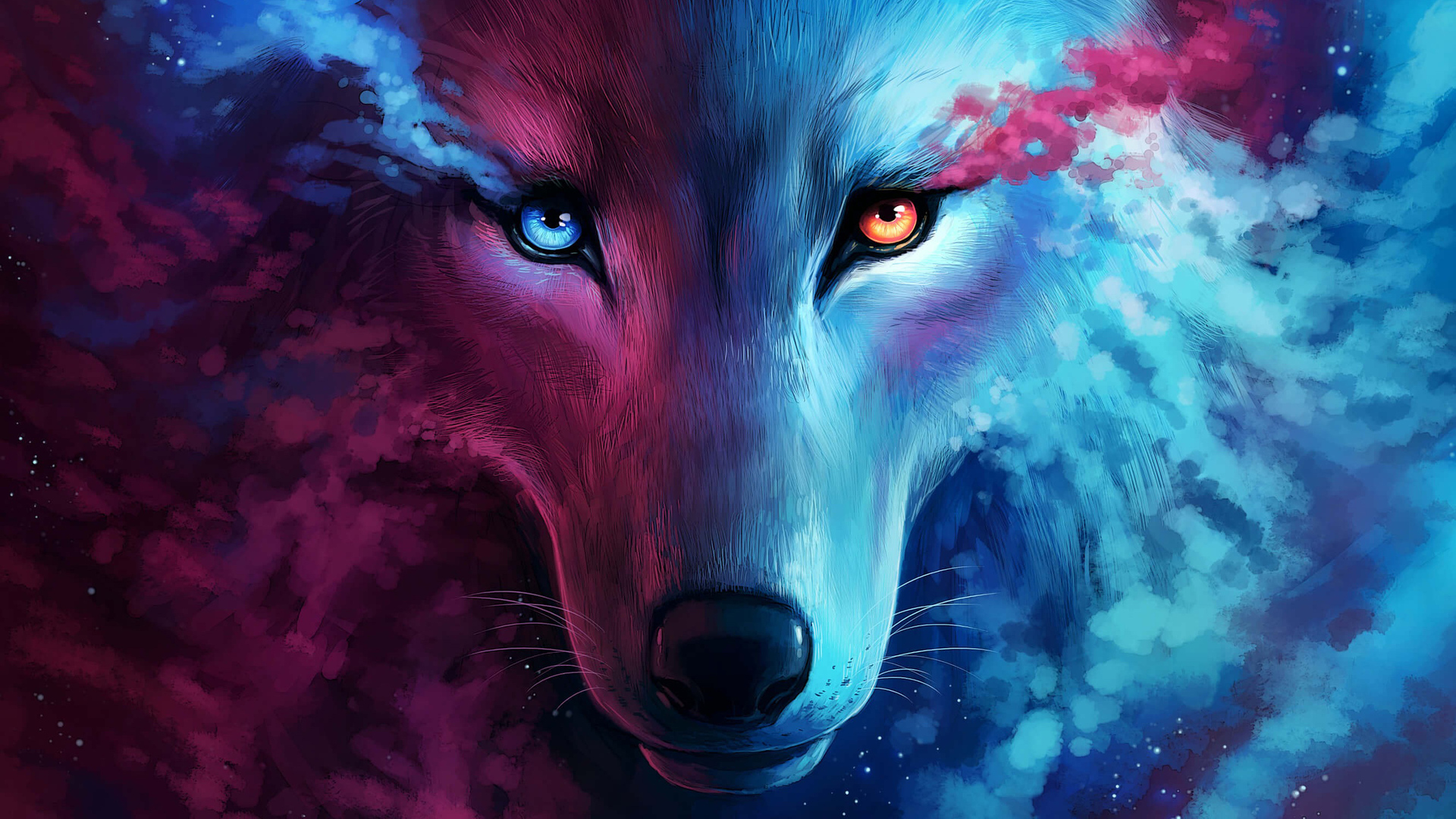 Cute Galaxy Wolf Wallpapers