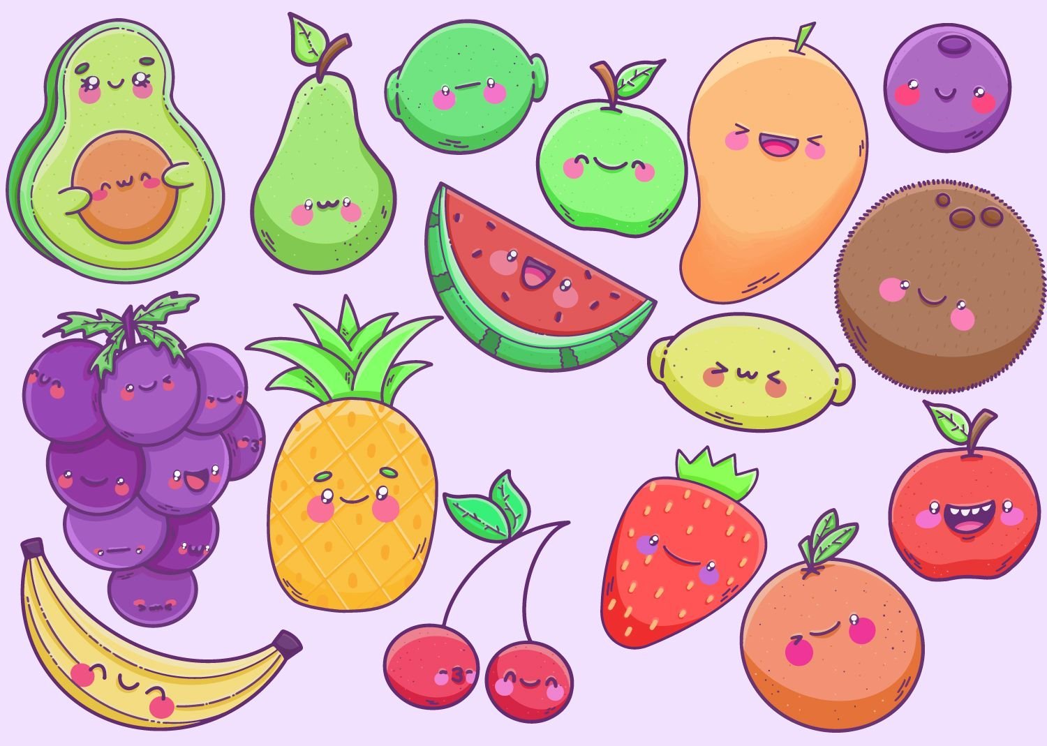 Cute Kawaii Fruit Wallpapers