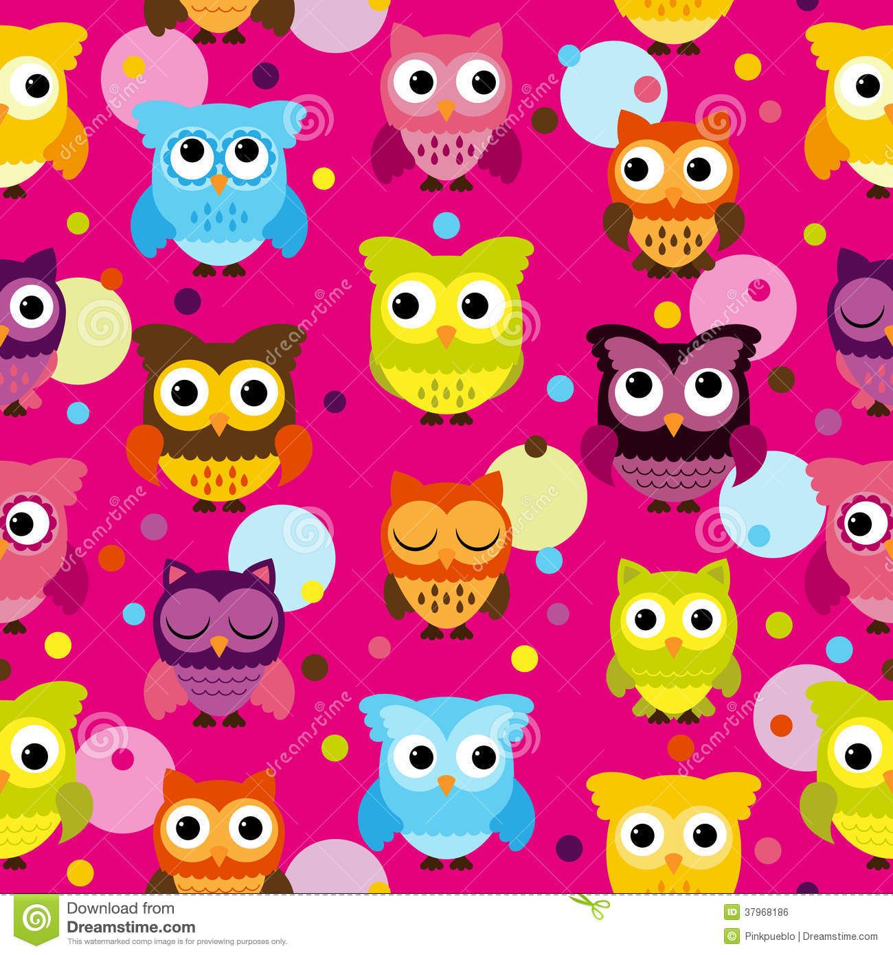 Cute Owl Pattern Wallpapers