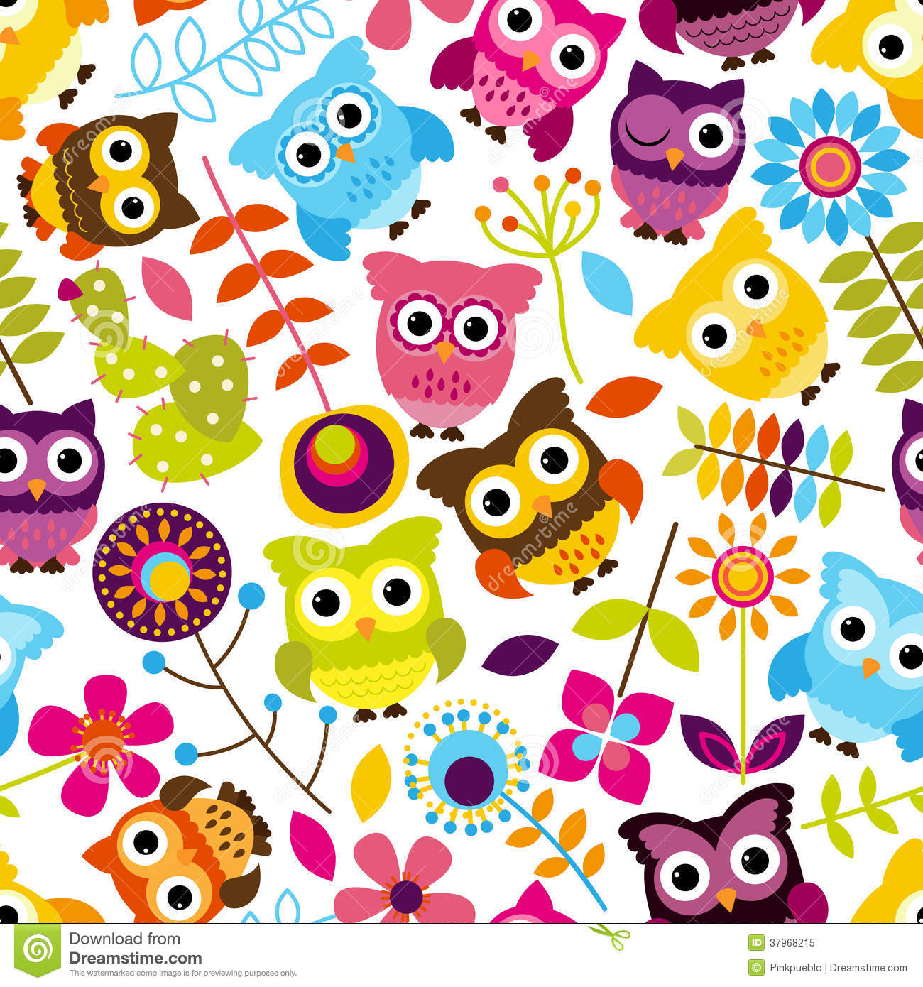 Cute Owl Pattern Wallpapers