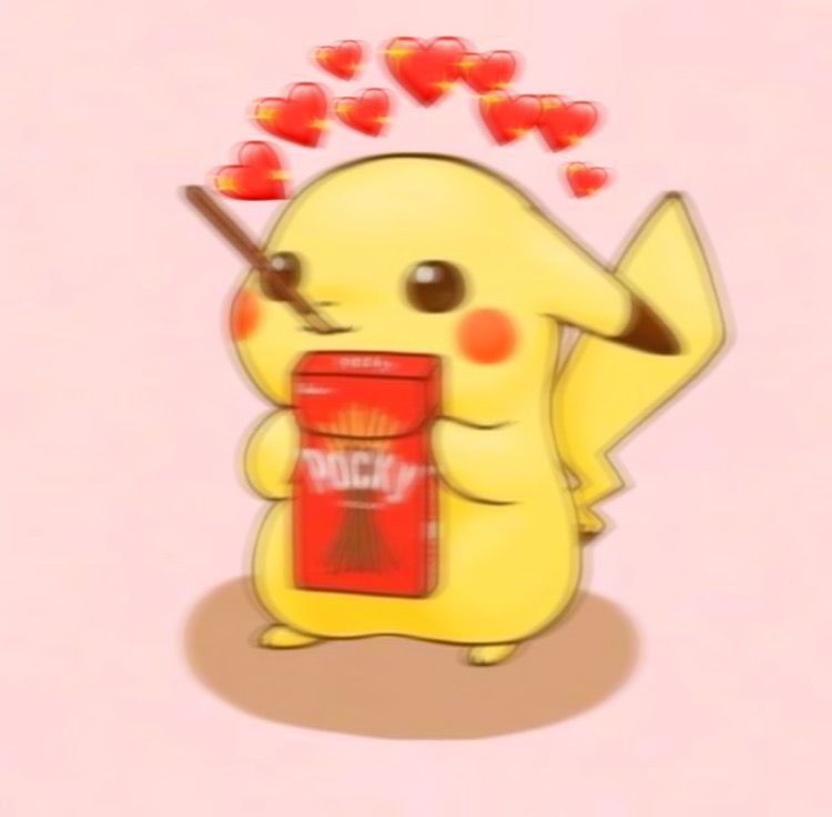 Cute Pikachu Eating A Heart Wallpapers