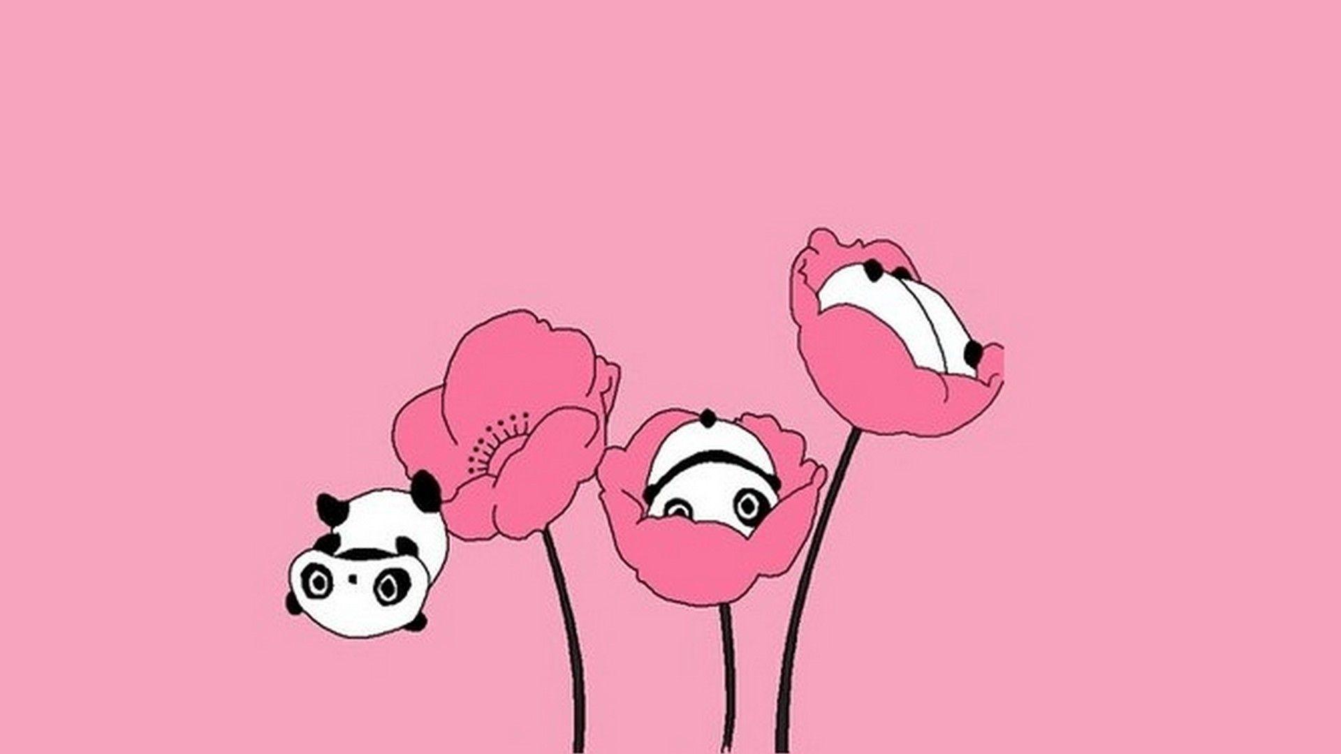 Cute Pink Cartoon Wallpaper Wallpapers