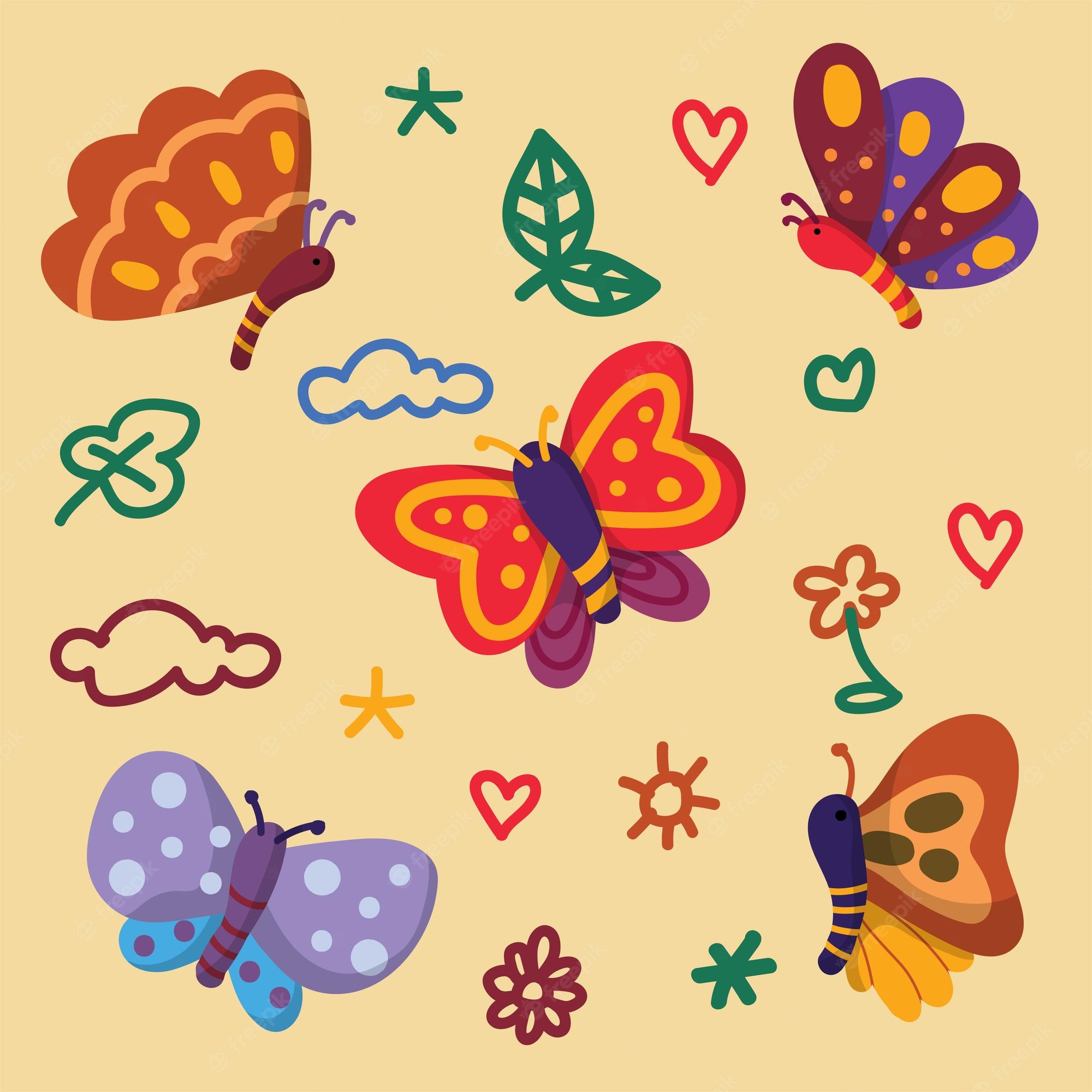 Cute Yellow Butterflies Wallpapers