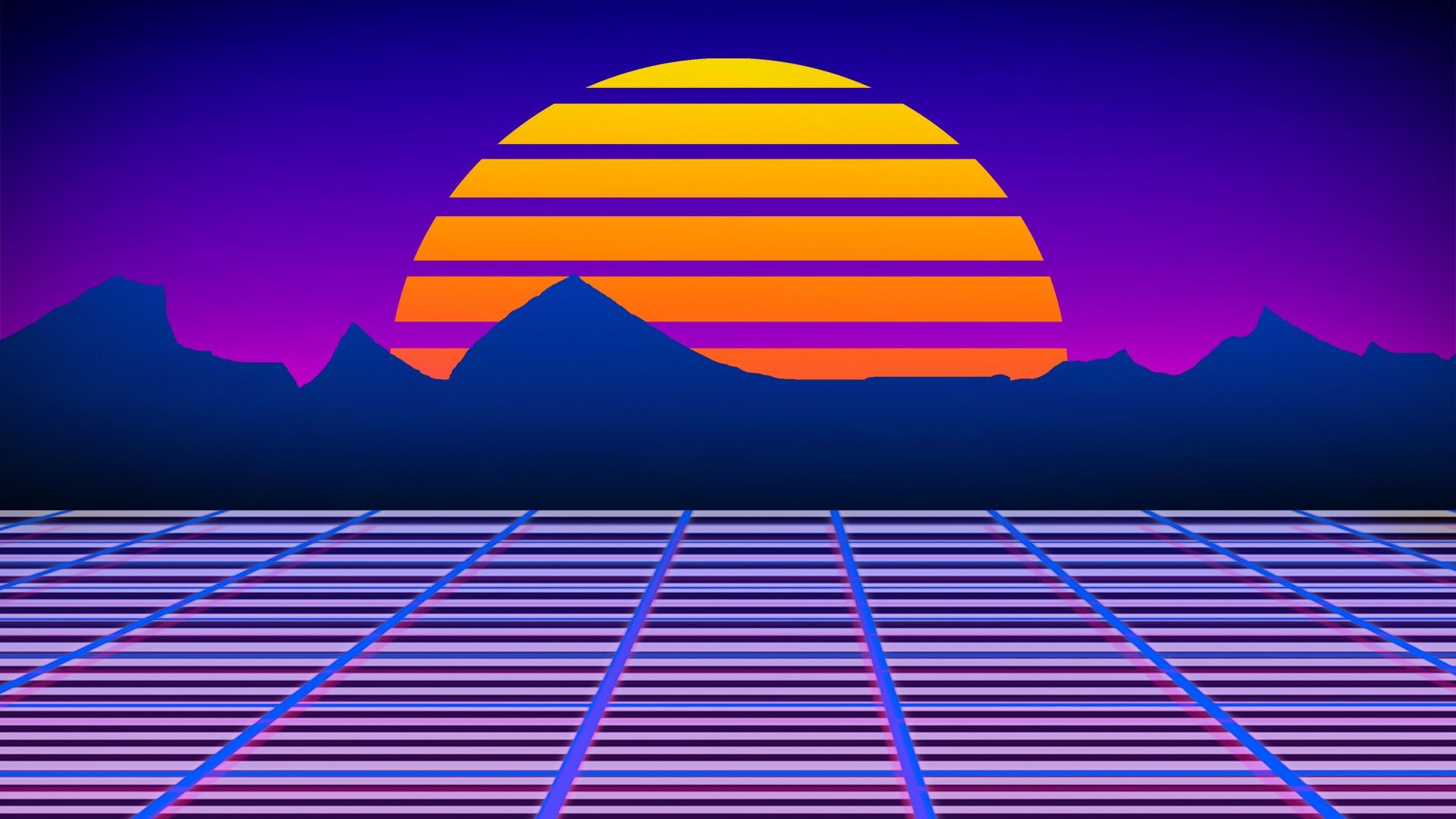 Retro 80S Sun Wallpapers Wallpapers