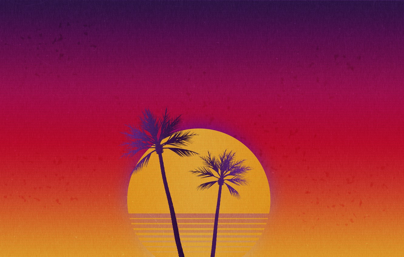 Retro 80S Sun Wallpapers Wallpapers