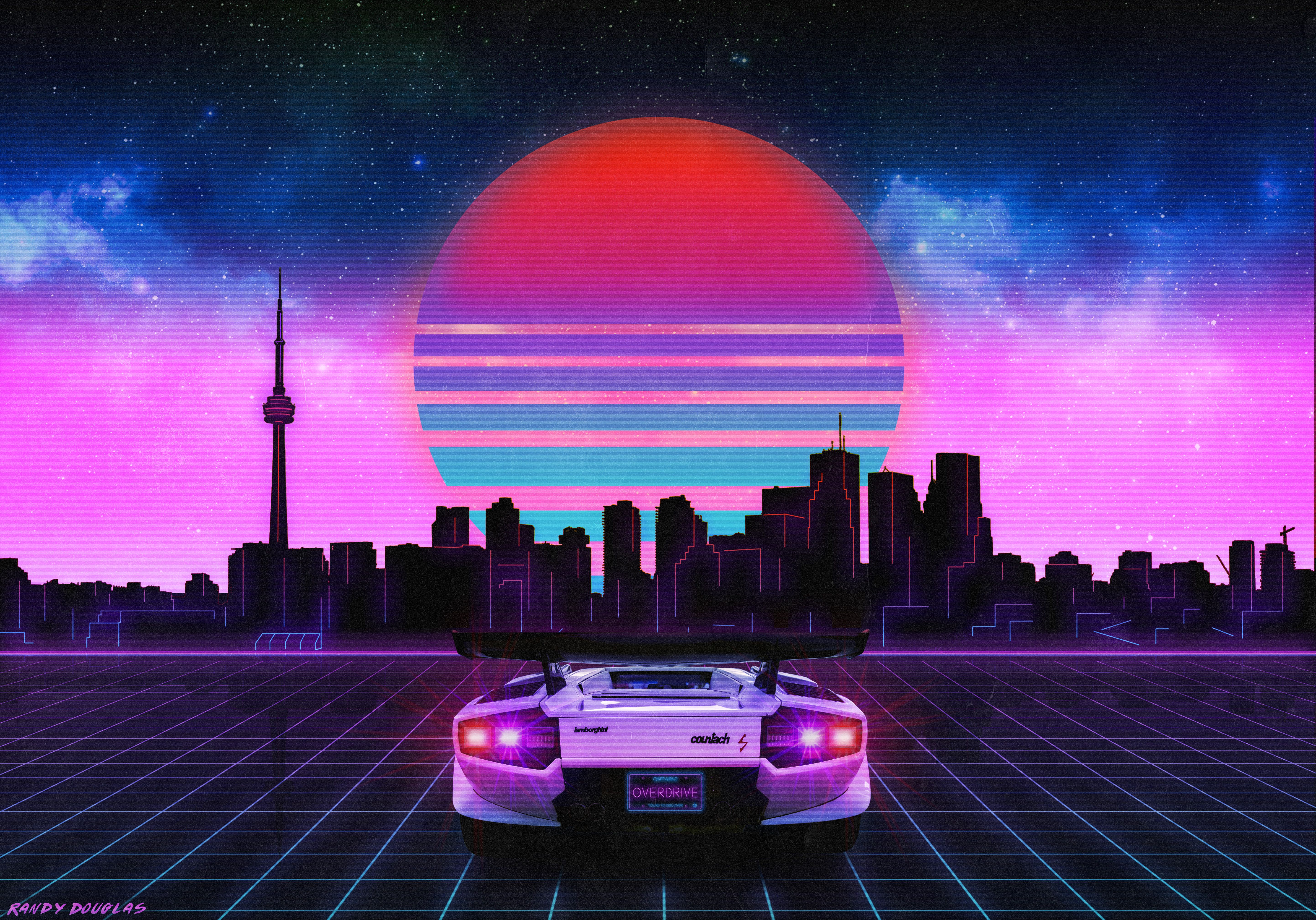 Retro Neon City Wallpapers