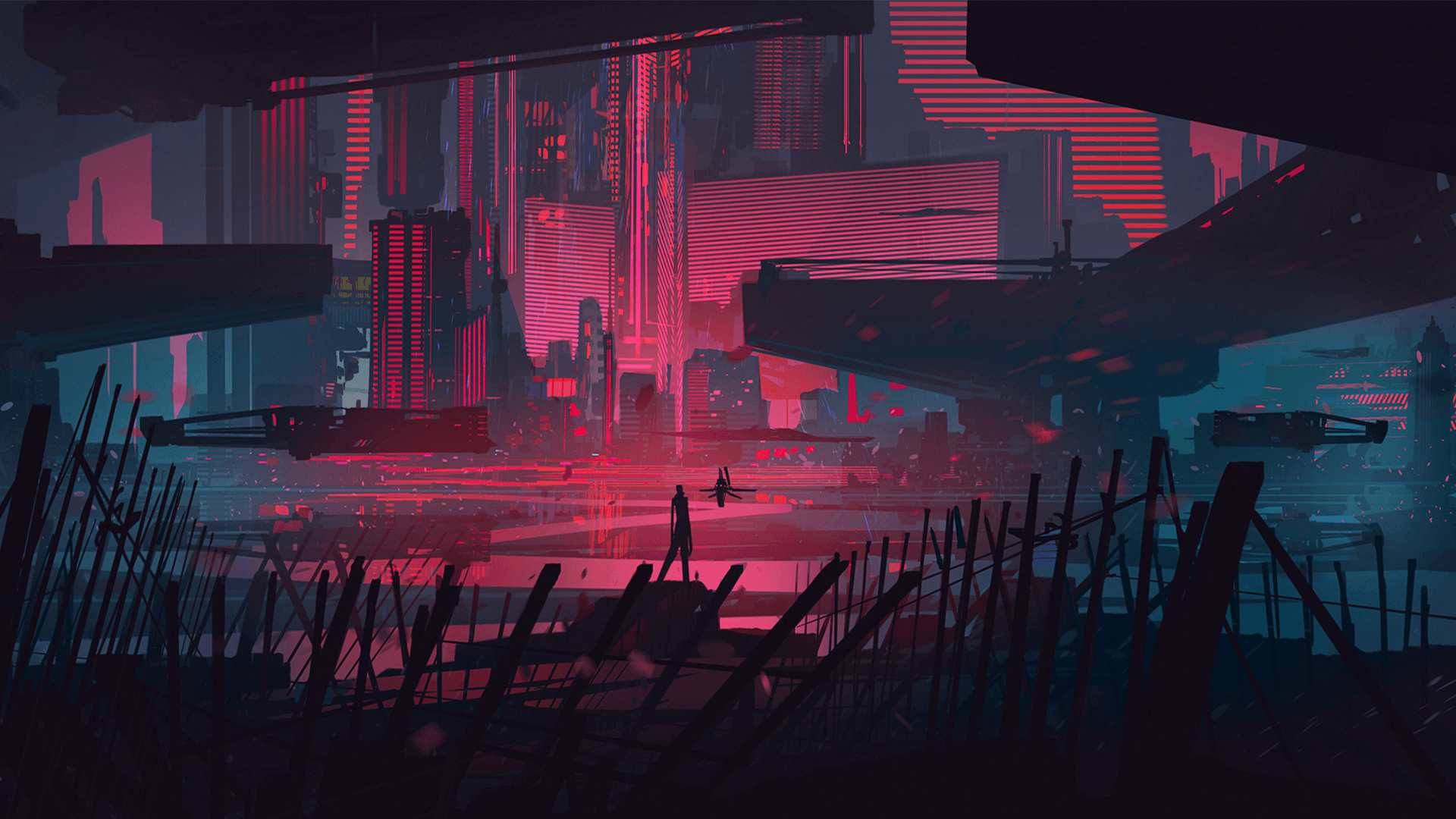 Retro Neon City Wallpapers