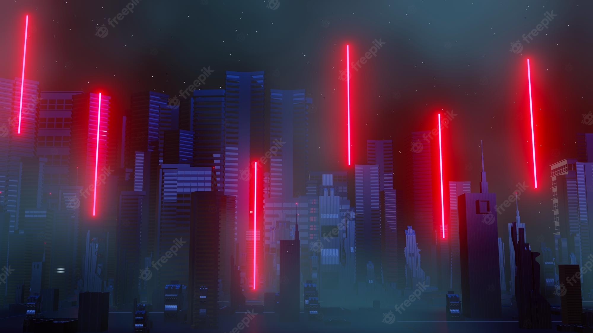 Retro Neon City Wallpapers