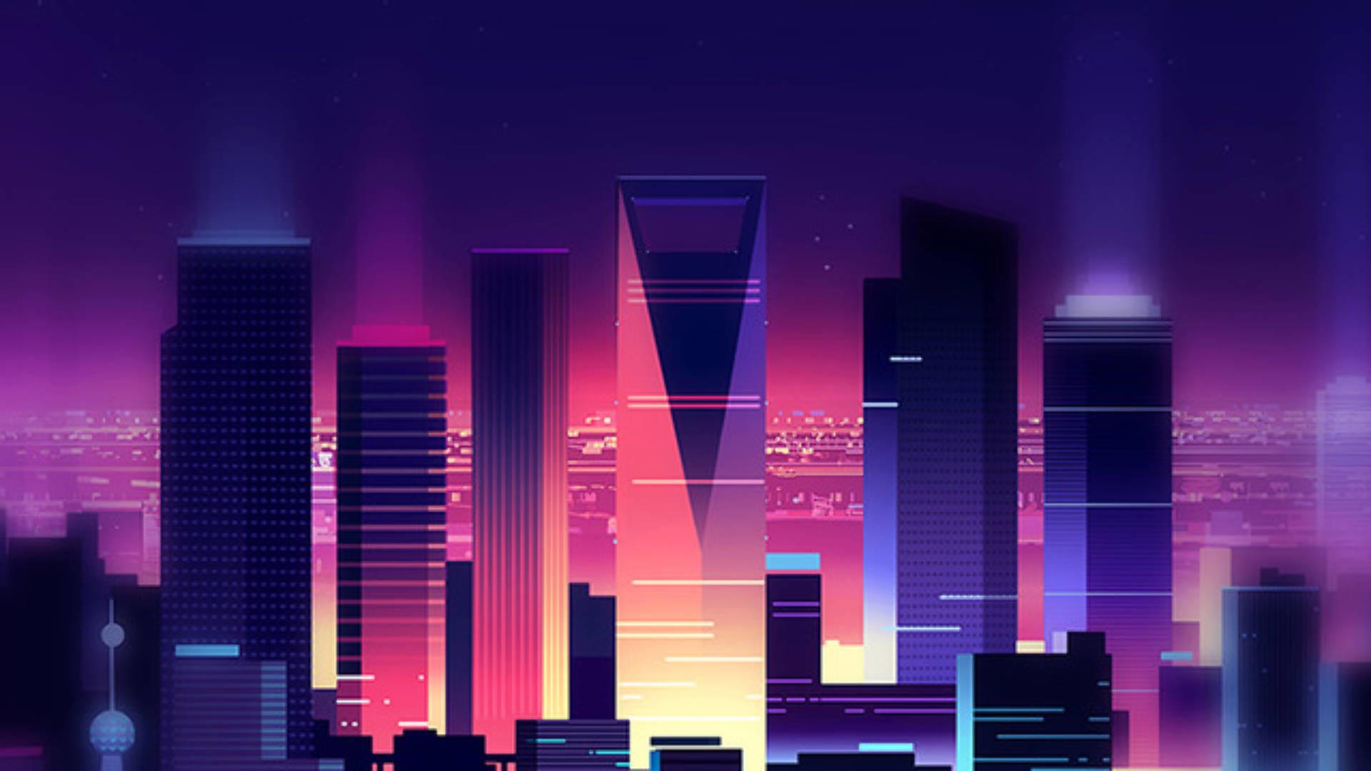 Retro Neon City Wallpapers