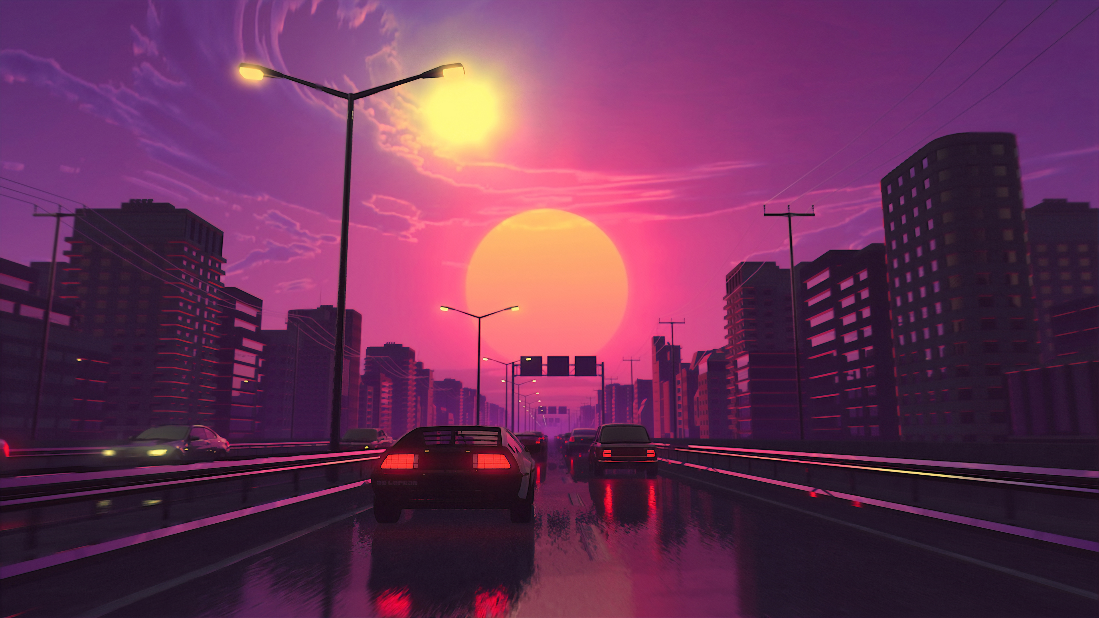 Retro Sunset 4K Wallpapers Wallpapers