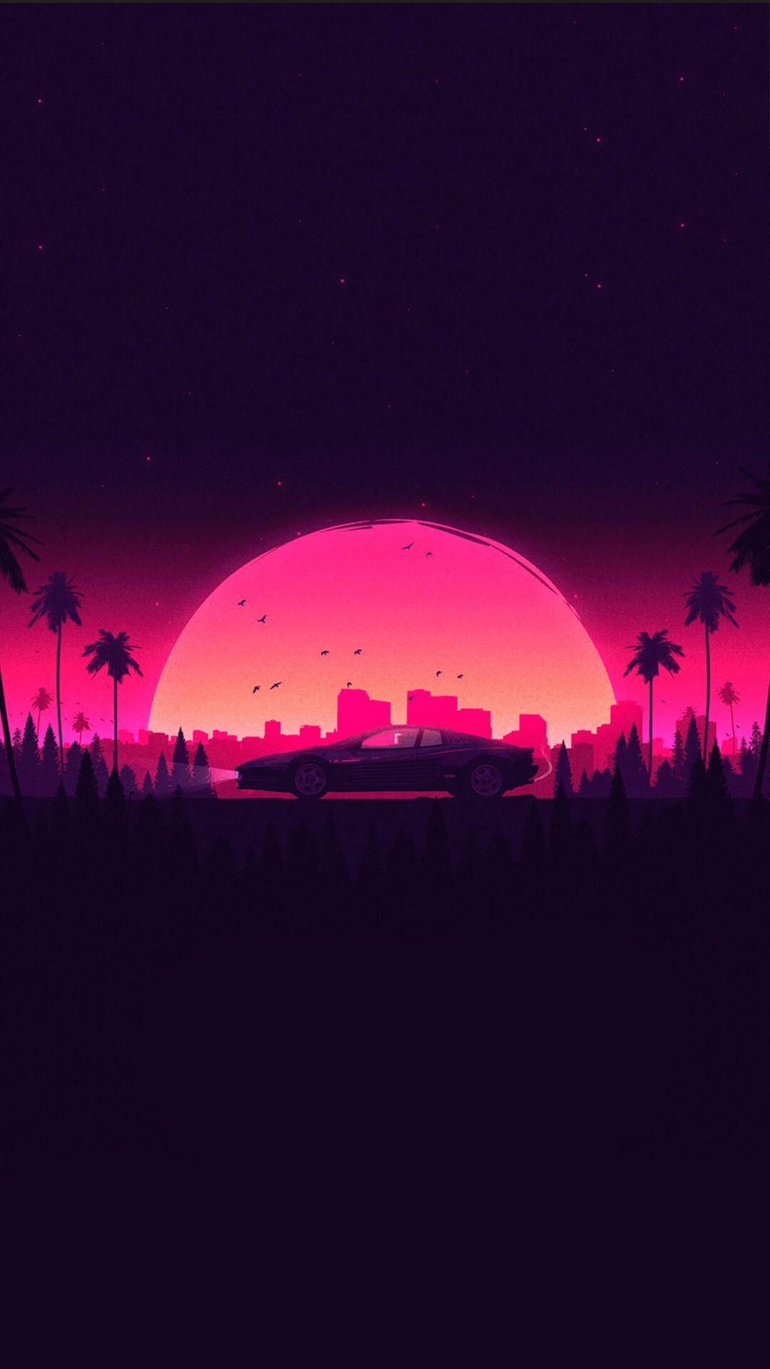 Retro Sunset 4K Wallpapers Wallpapers