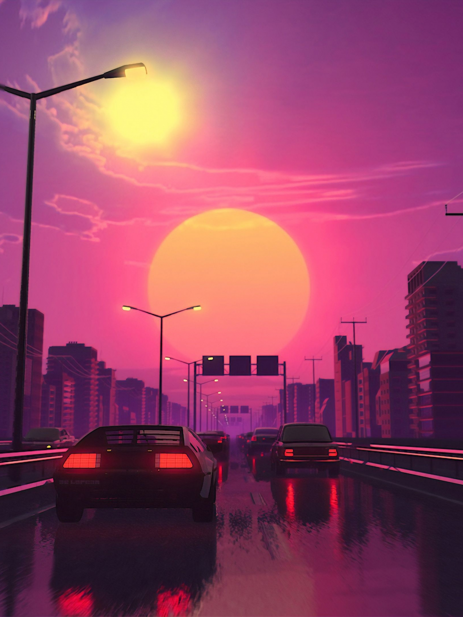 Retro Sunset 4K Wallpapers Wallpapers