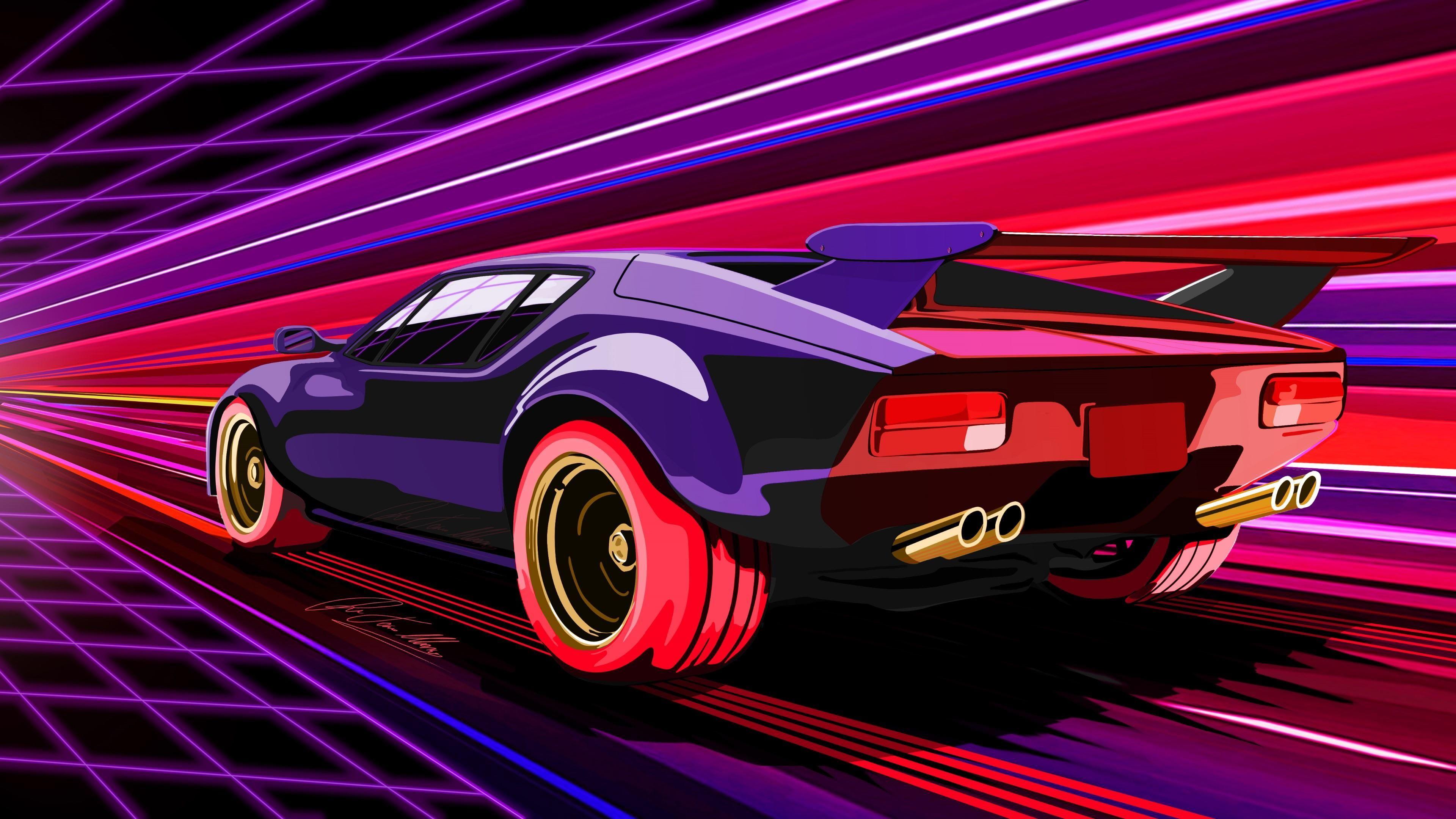 Retrowave Car Wallpapers Wallpapers