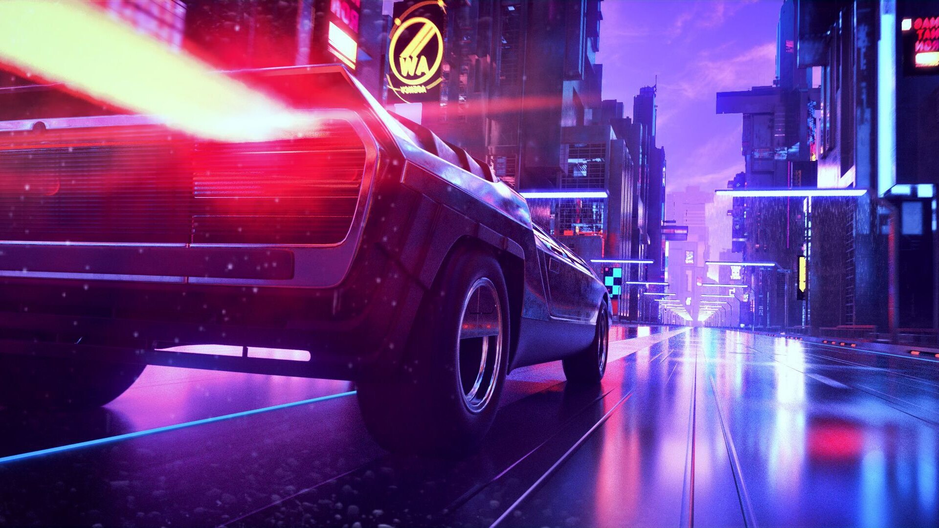 Retrowave Car Wallpapers Wallpapers