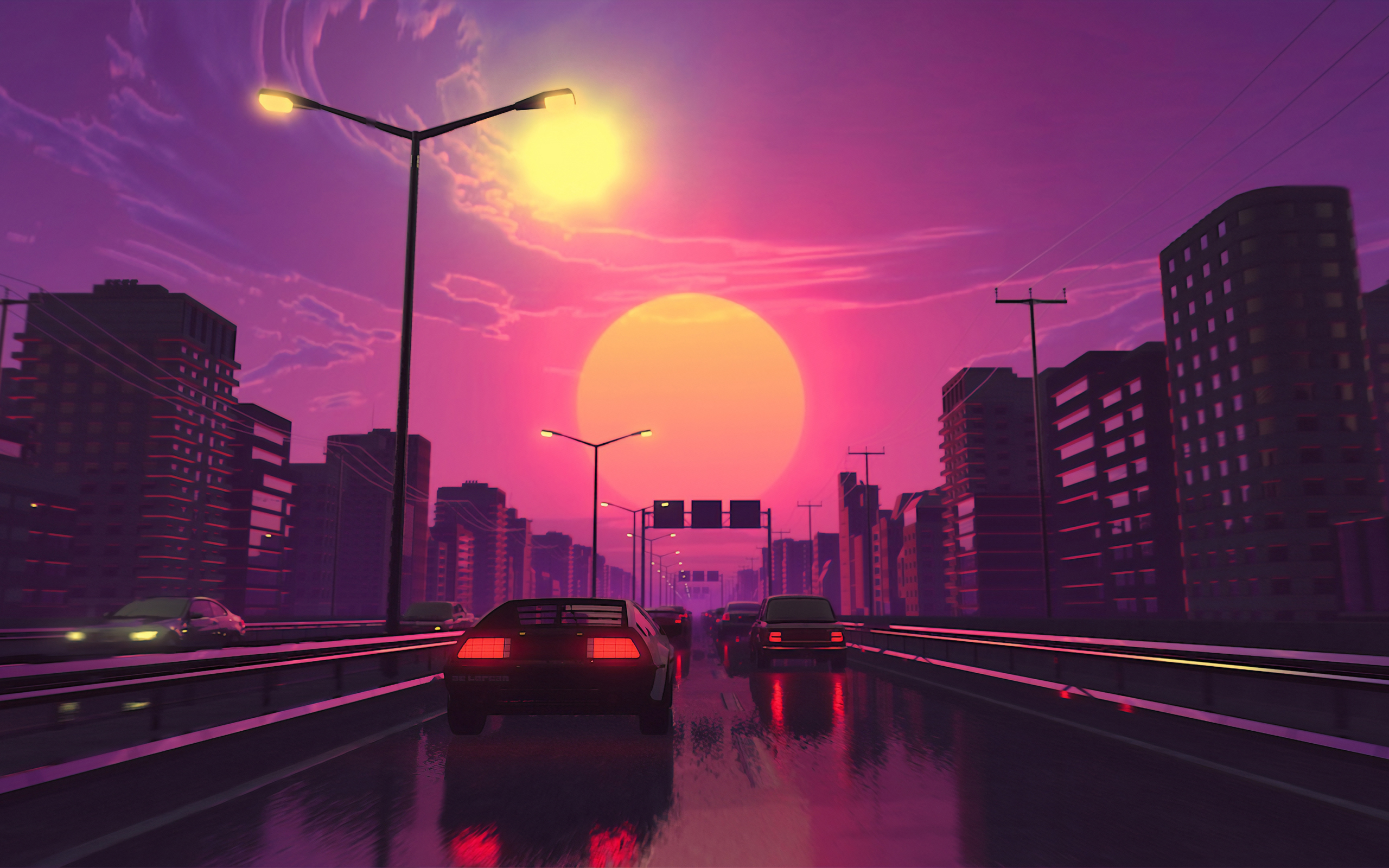 Retrowave Car Wallpapers Wallpapers