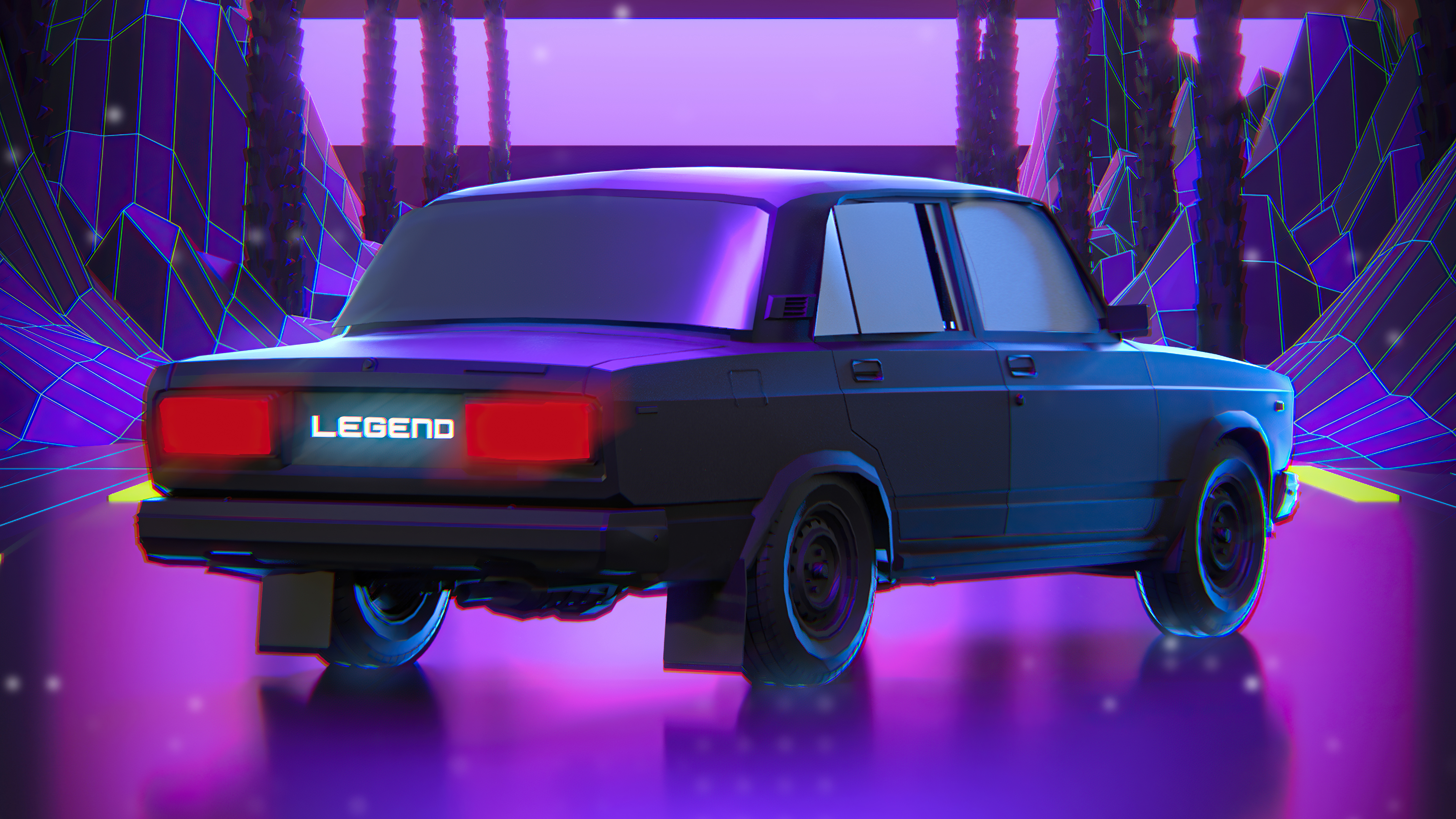 Retrowave Car Wallpapers Wallpapers