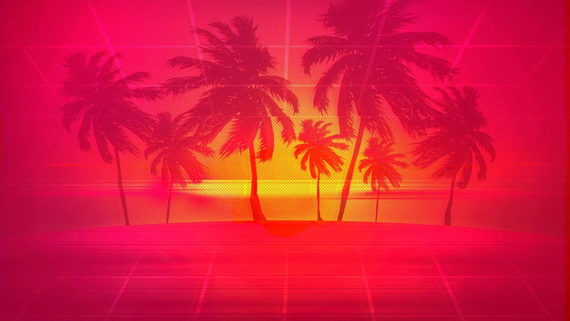 Retrowave Palm Trees Wallpapers Wallpapers