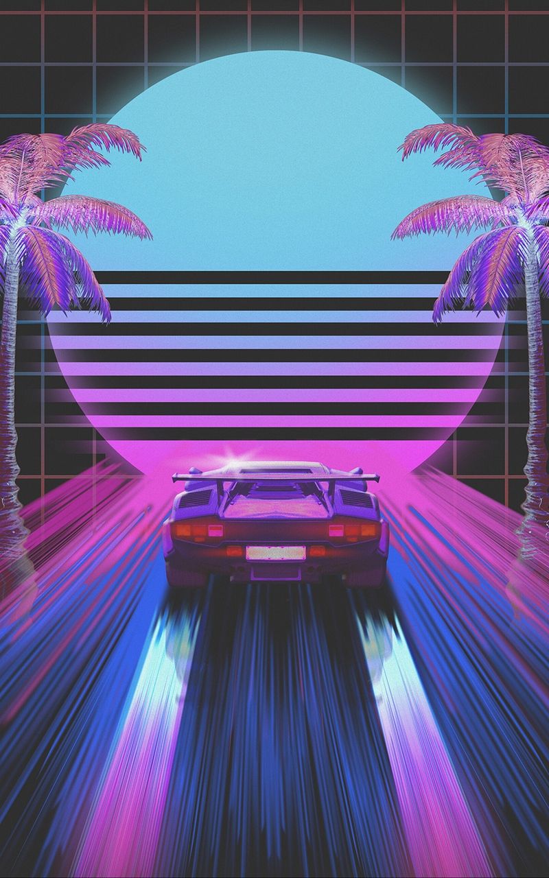 80S Neon Car Iphone Wallpapers