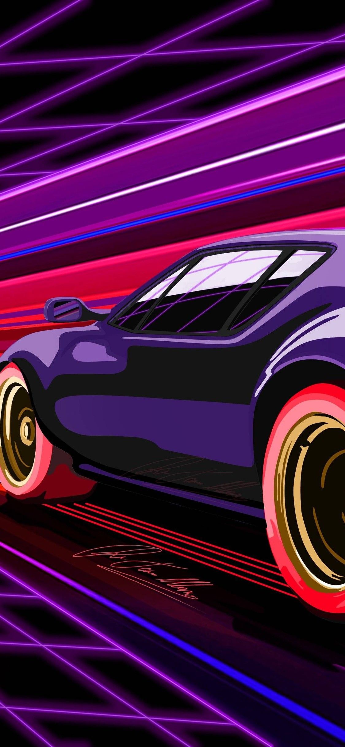 80S Neon Car Iphone Wallpapers