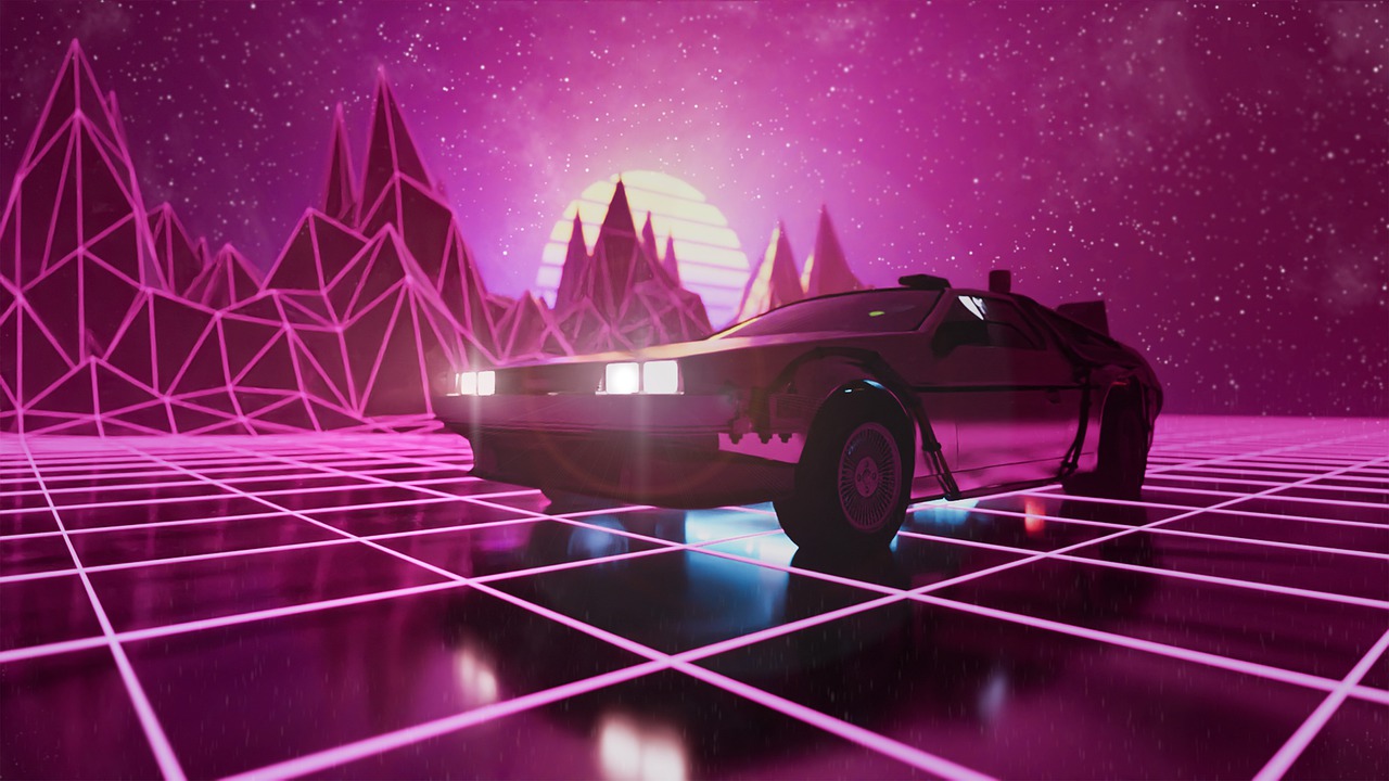 80S Retro Neon Car Wallpapers