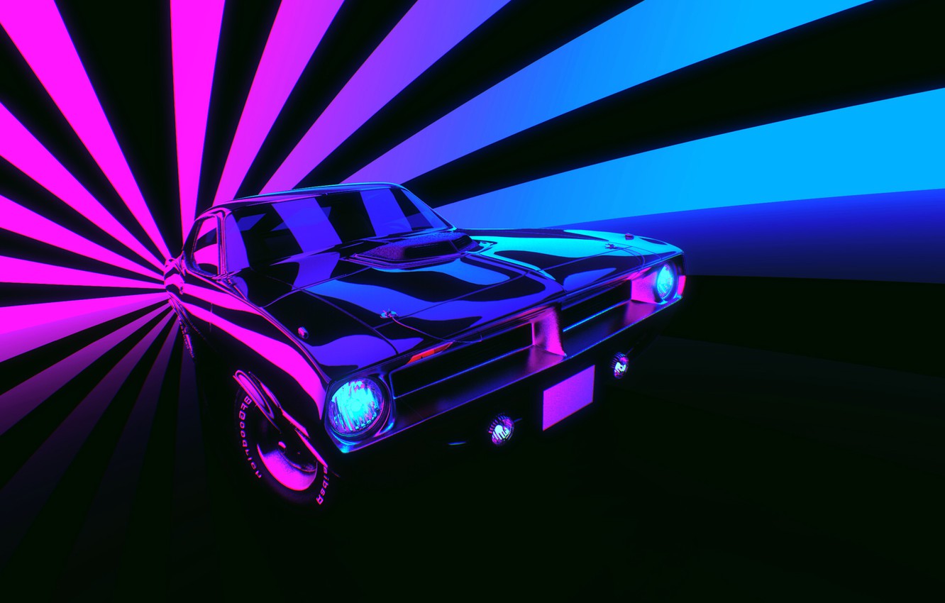 80S Retro Neon Car Wallpapers