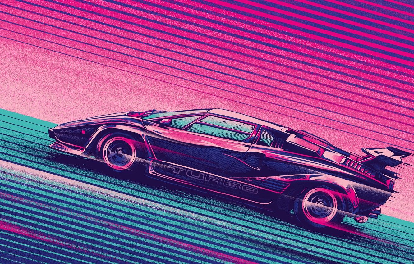 80S Retro Neon Car Wallpapers