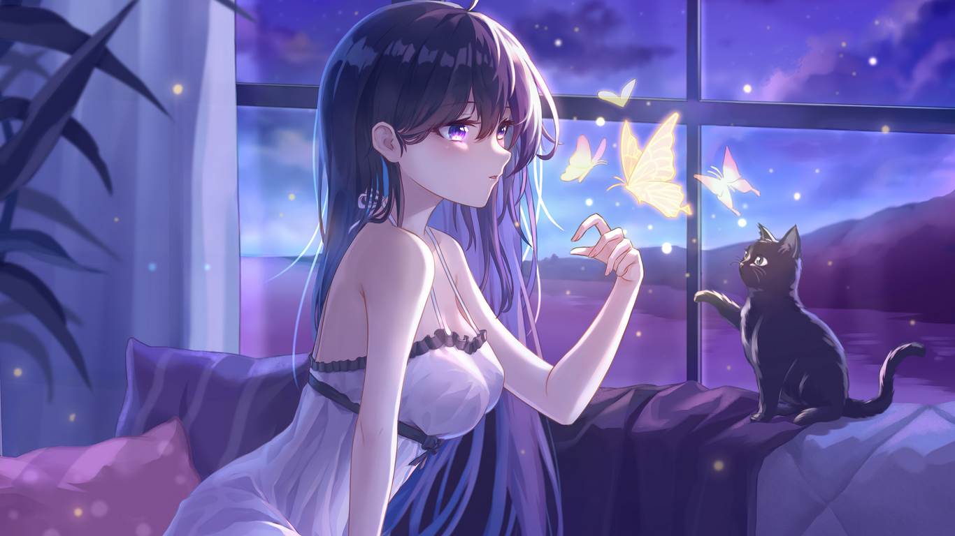 1366 X 768 Anime Girl Wallpapers