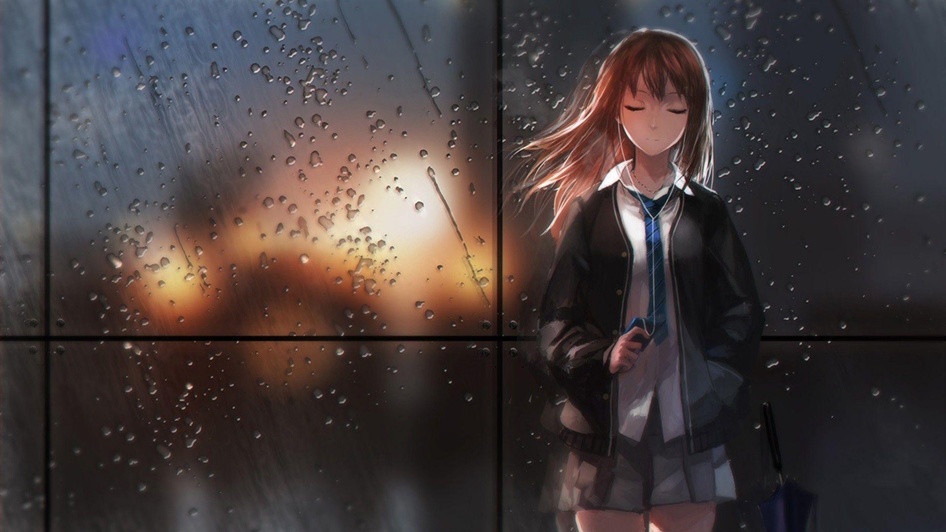 1920X1080 Rain Anime Wallpapers