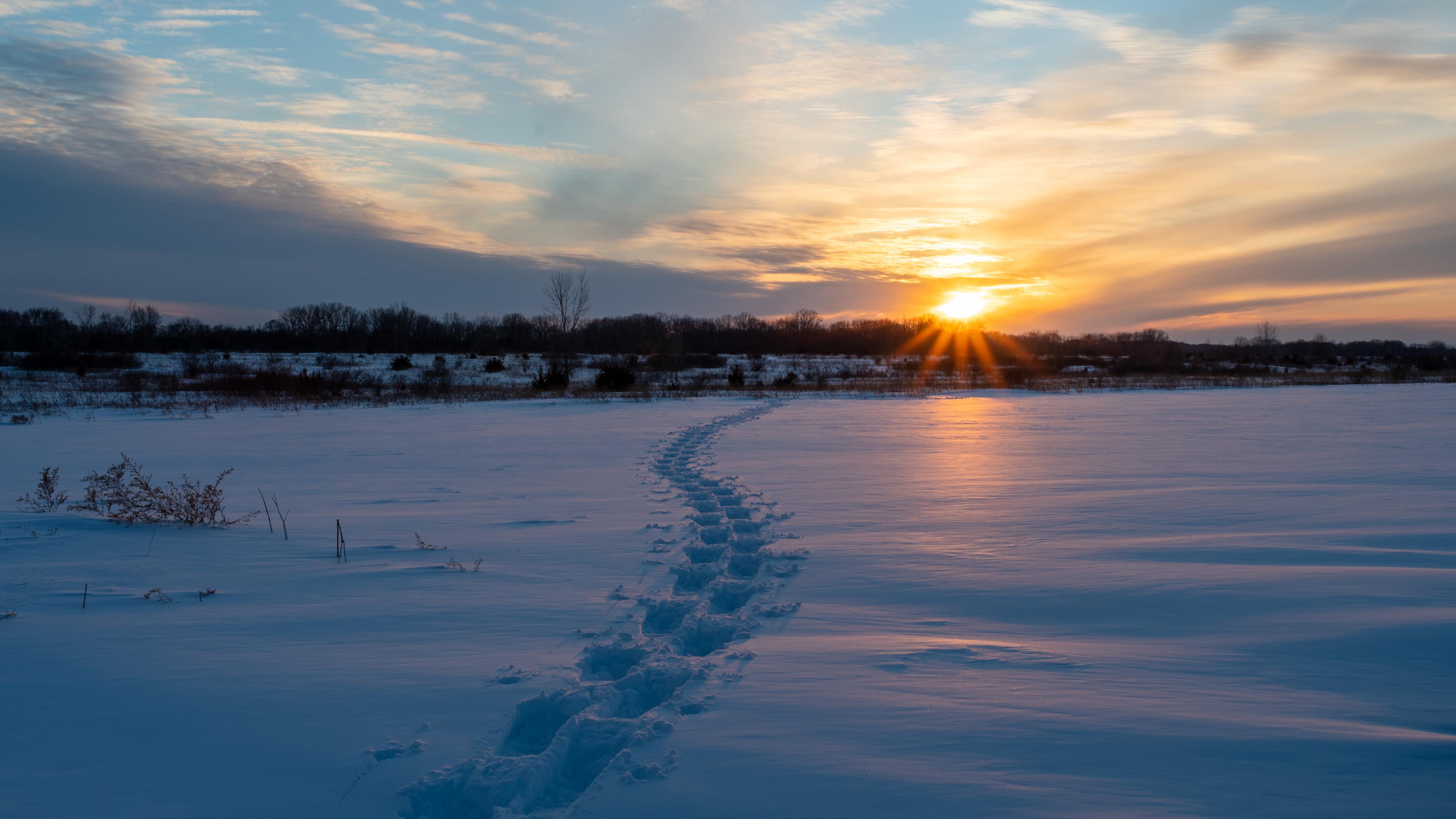 4K Winter Sunset Wallpapers