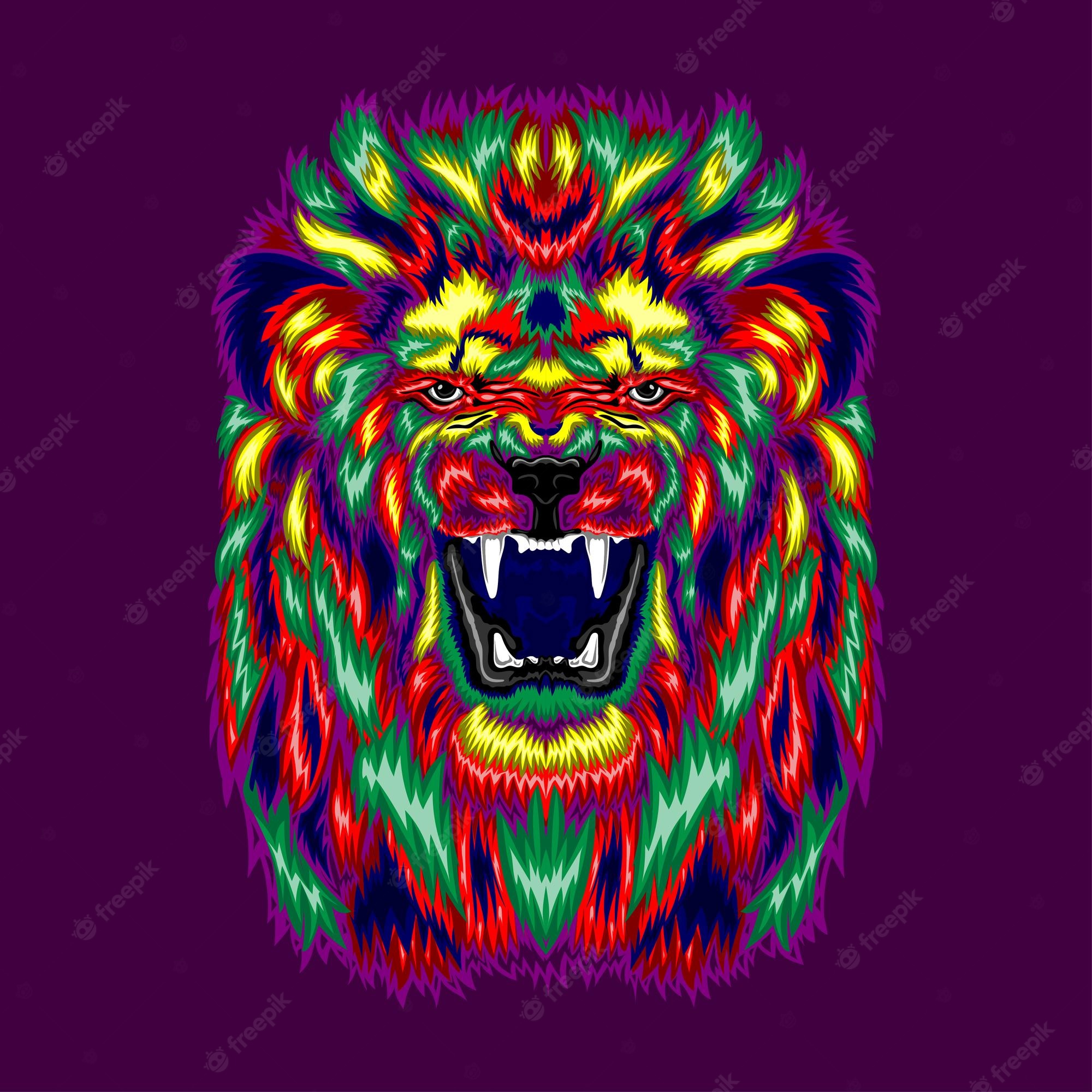 Angry Lion Art Wallpapers