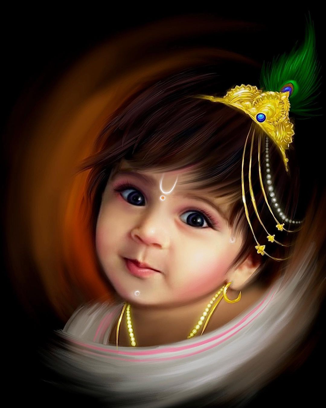 Animated Cute Little Krishna Images Wallpapers